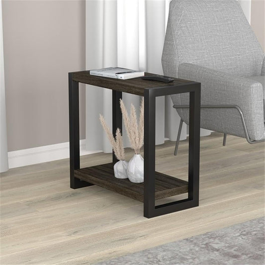 Safdie End Side Accent Table, Dark Grey