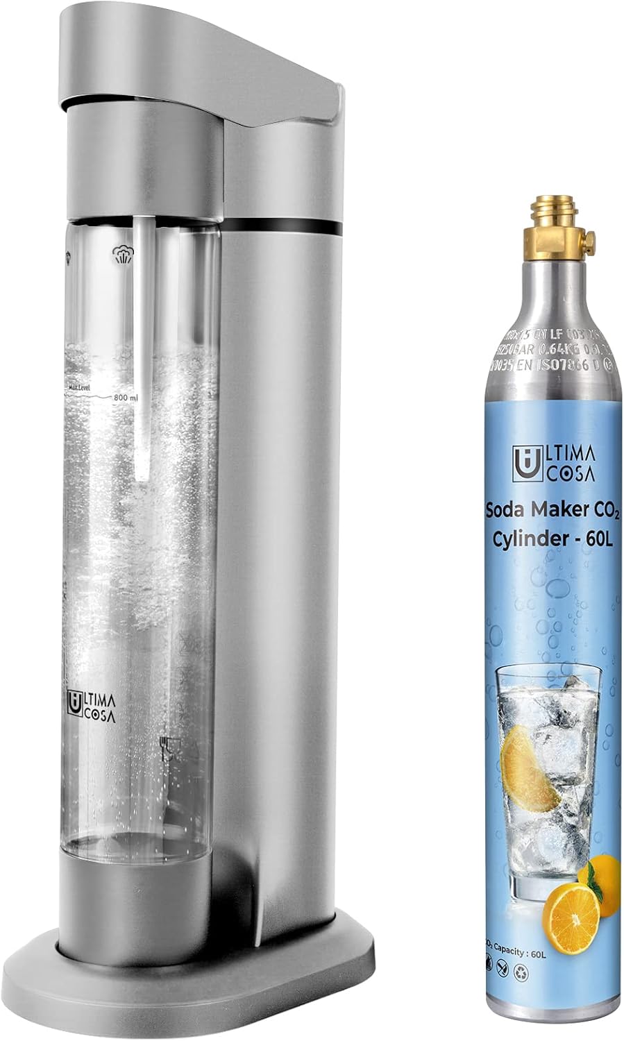 Ultima Cosa Sparkling Water Soda Maker with CO₂ Cylinder