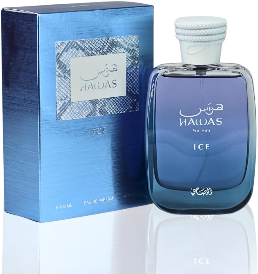 Rasasi Hawas Ice – Eau de Parfum 3.4 oz (Men) 💙🧊  BRAND NEW COLLECTION