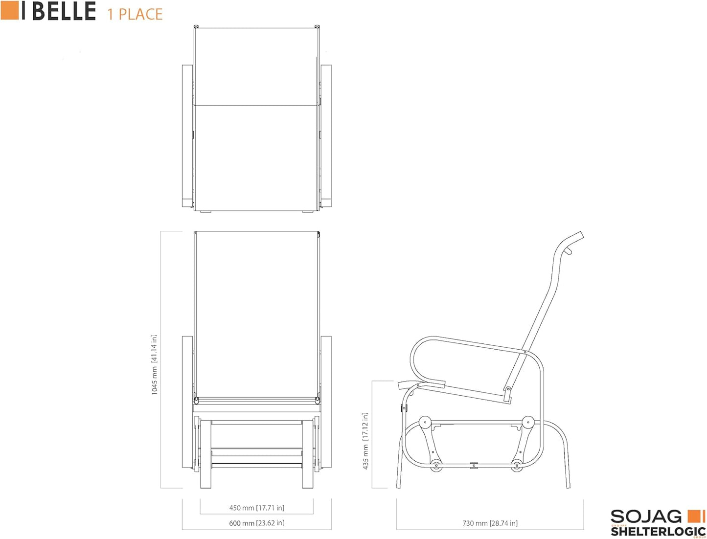 🌿 Sojag Belle Patio Glider Chair – Dark Grey 🌿🪑