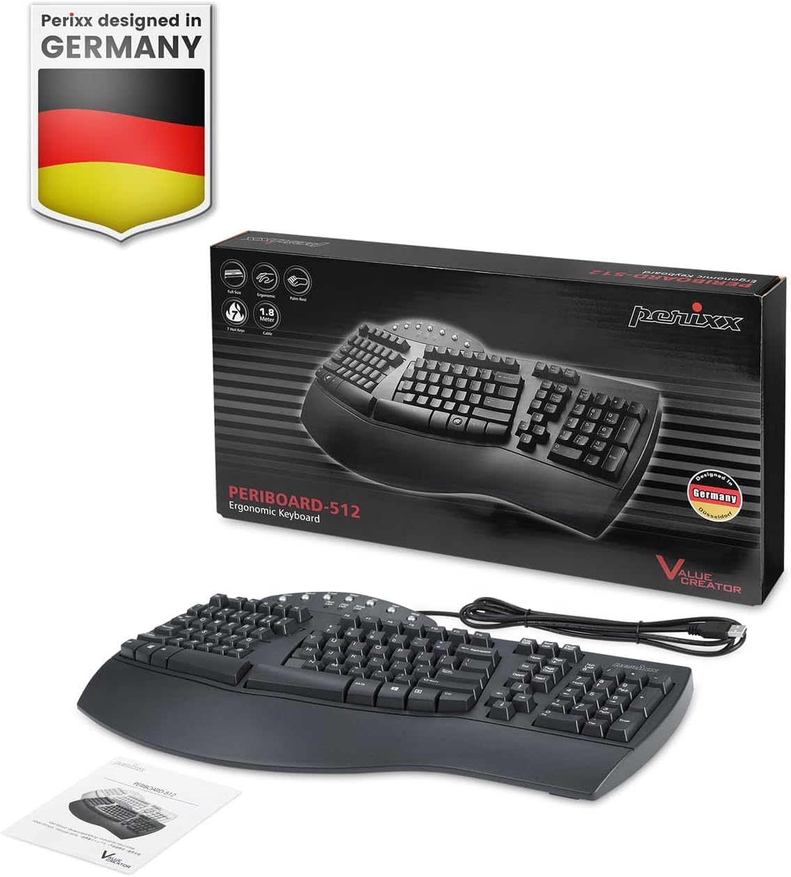 Perixx PERIBOARD-512 Ergonomic Split Keyboard - Natural Ergonomic Design