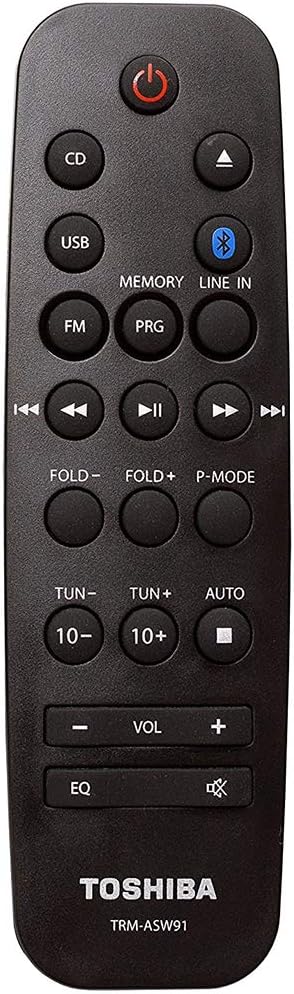 Toshiba TY-ASW91 Micro Component Speaker System: Wireless Bluetooth Speaker Sound System with FM, USB & CD, AUX Input, LED Display and Remote Control