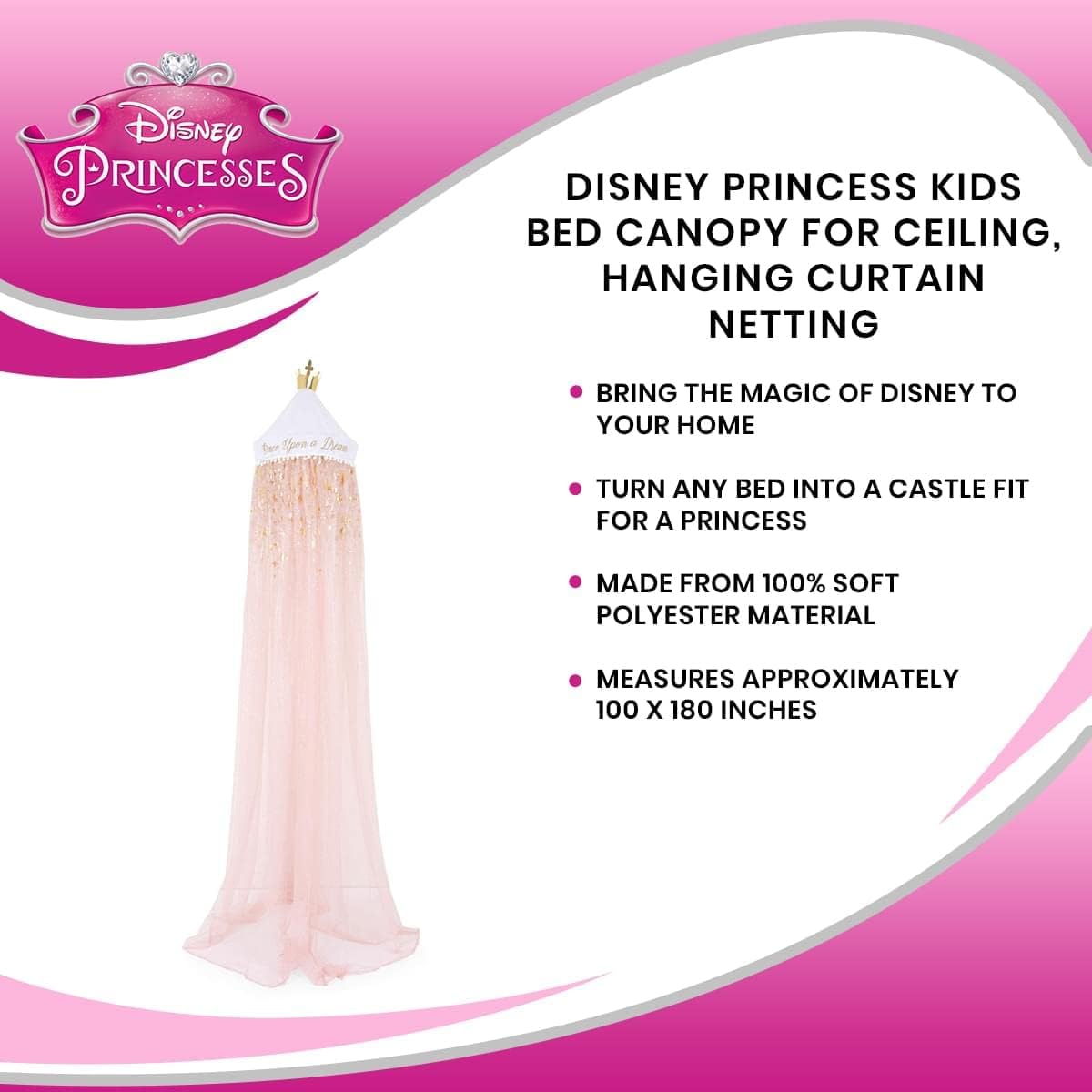Disney Princess Kids Bed Canopy Curtains