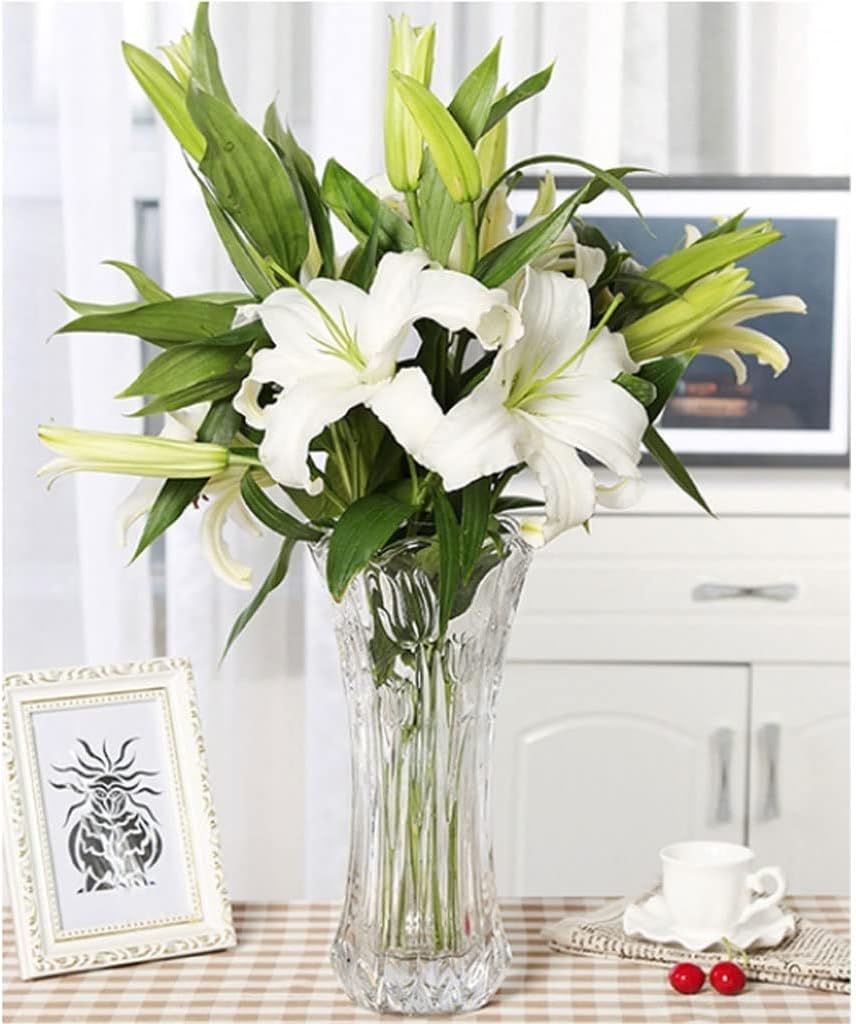 Modern Flower Glass Thickening Design Tsparent s Home s Decoration Wedding Ornaments - 9inch