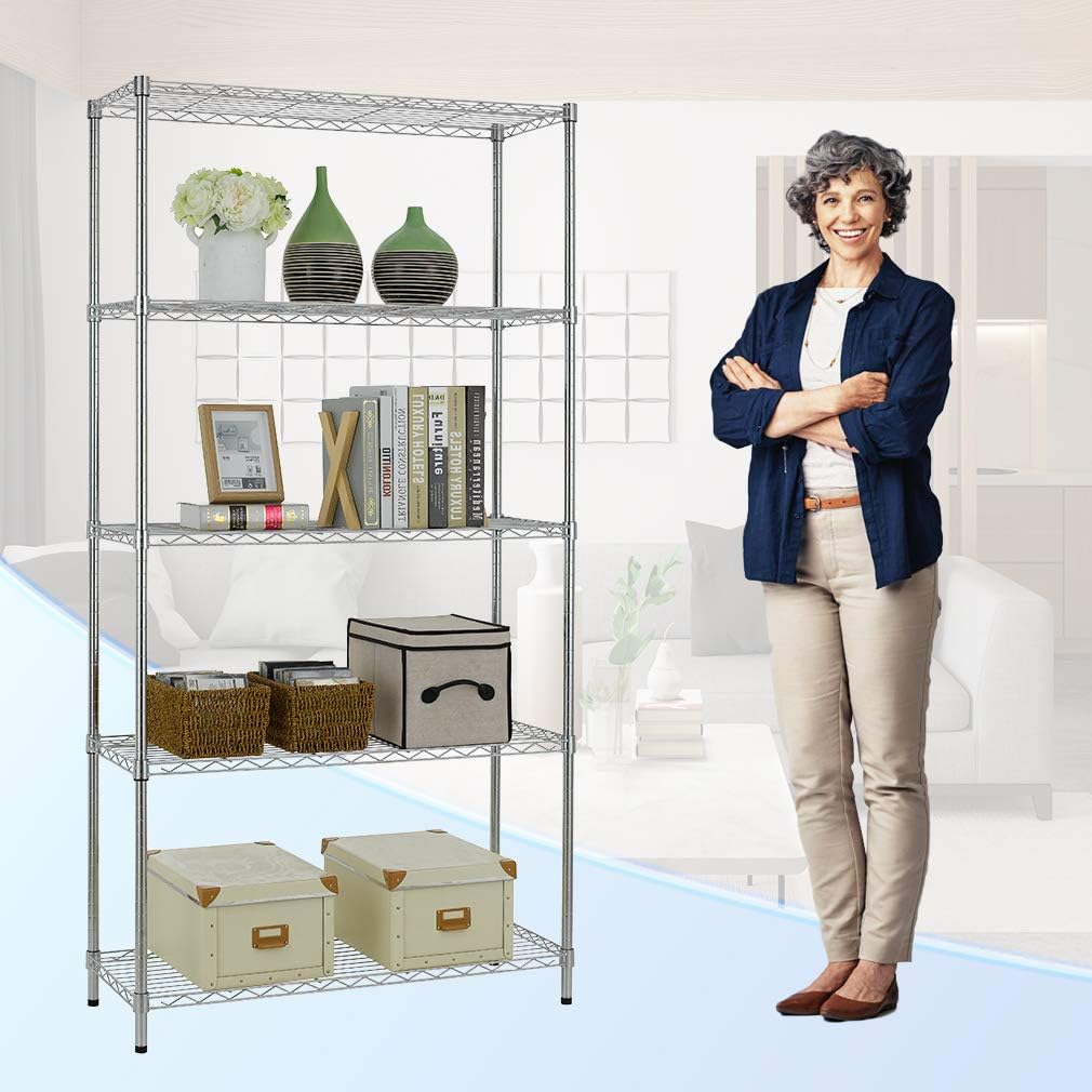 5 Tier Wire Shelving Unit Storage Shelves Metal Wire Shelf Stora