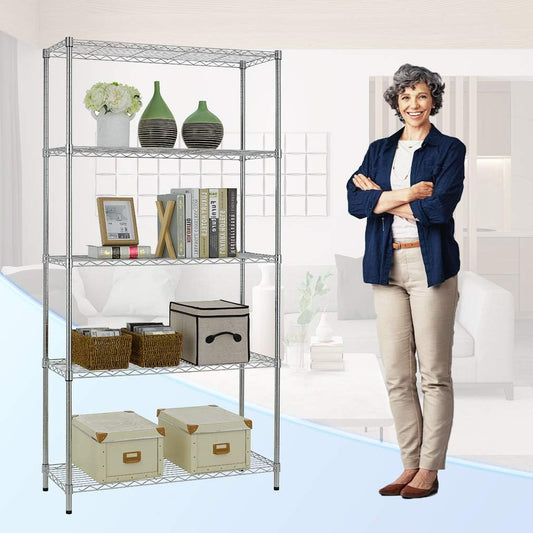 5 Tier Wire Shelving Unit Storage Shelves Metal Wire Shelf Stora
