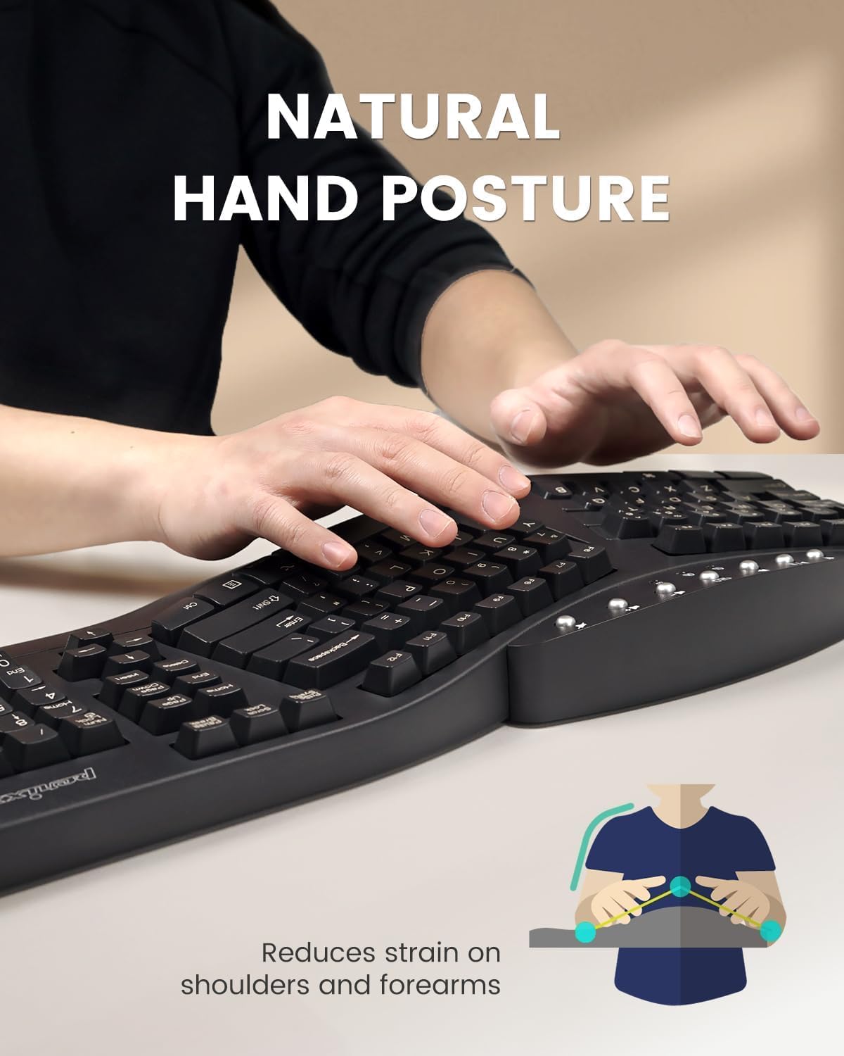 Perixx PERIBOARD-512 Ergonomic Split Keyboard - Natural Ergonomic Design