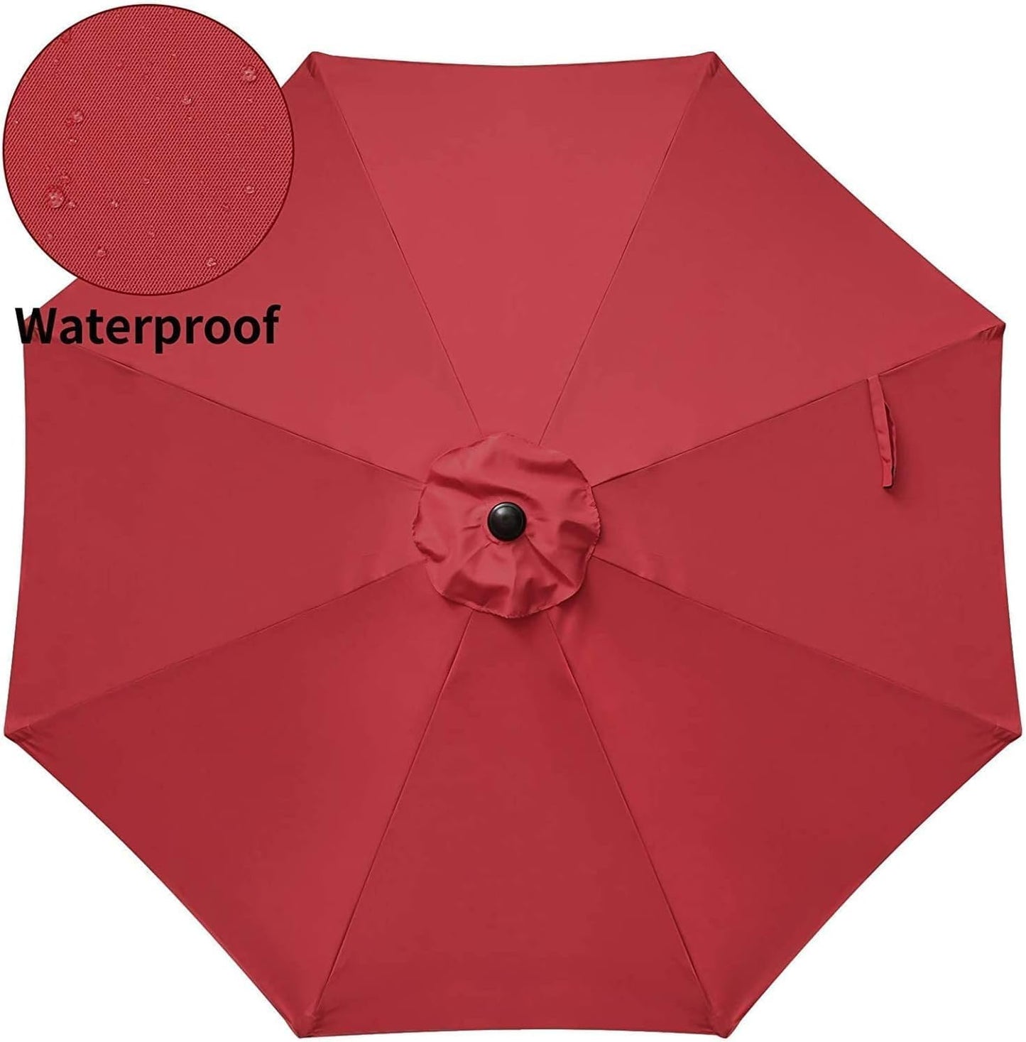 Simple Deluxe 9ft Outdoor Market Table Patio Umbrella with Button Tilt, Crank an