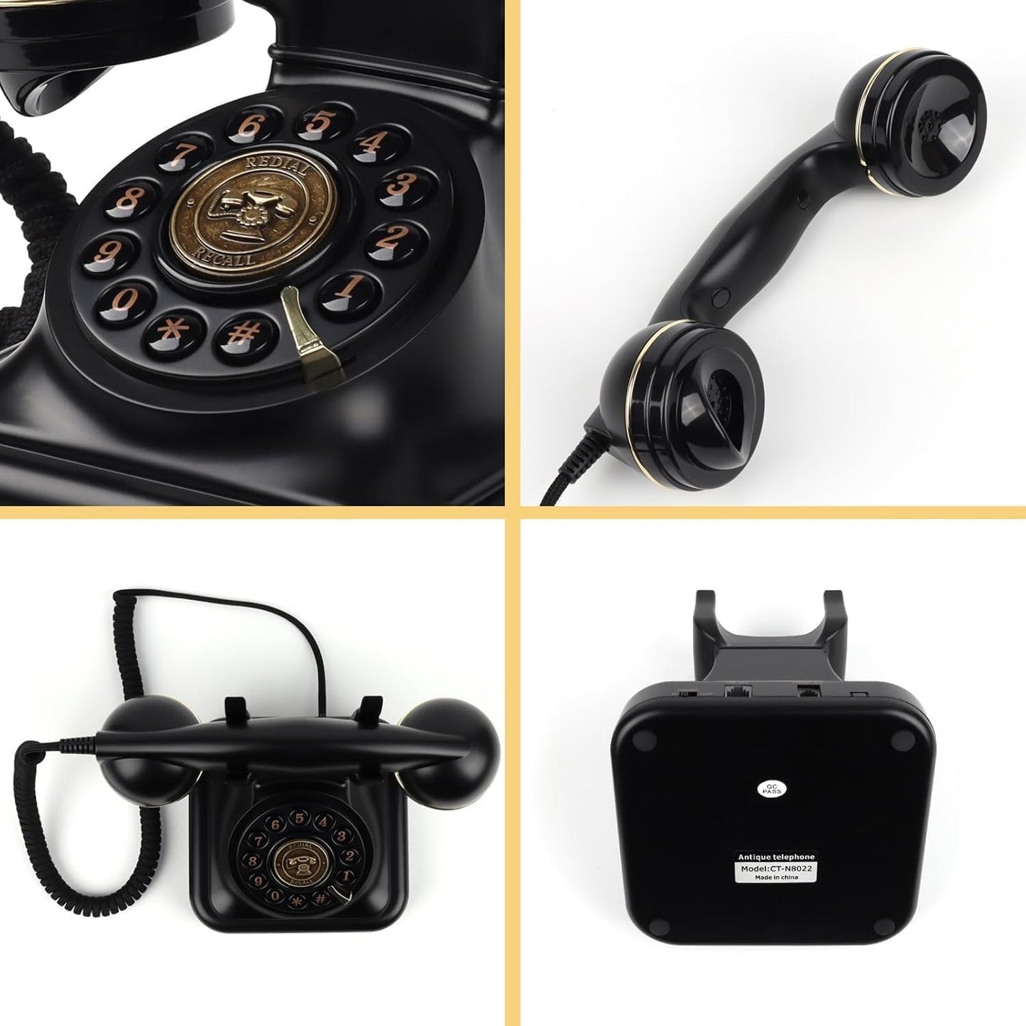 Rotary Corded Vintage Phone – Classic Black