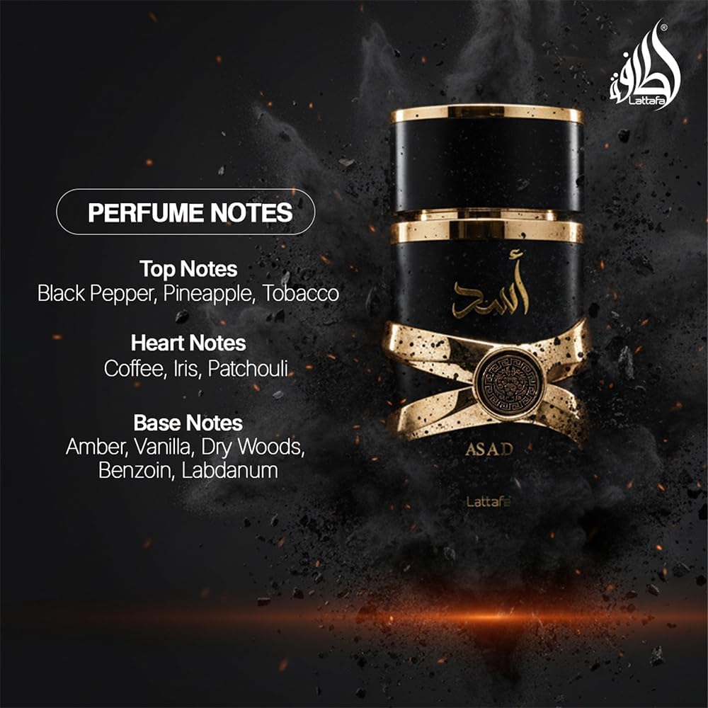 Lattafa Asad EDP Luxury Perfume Spray For Men | Premium Refreshing Oud and Musk Fragrances