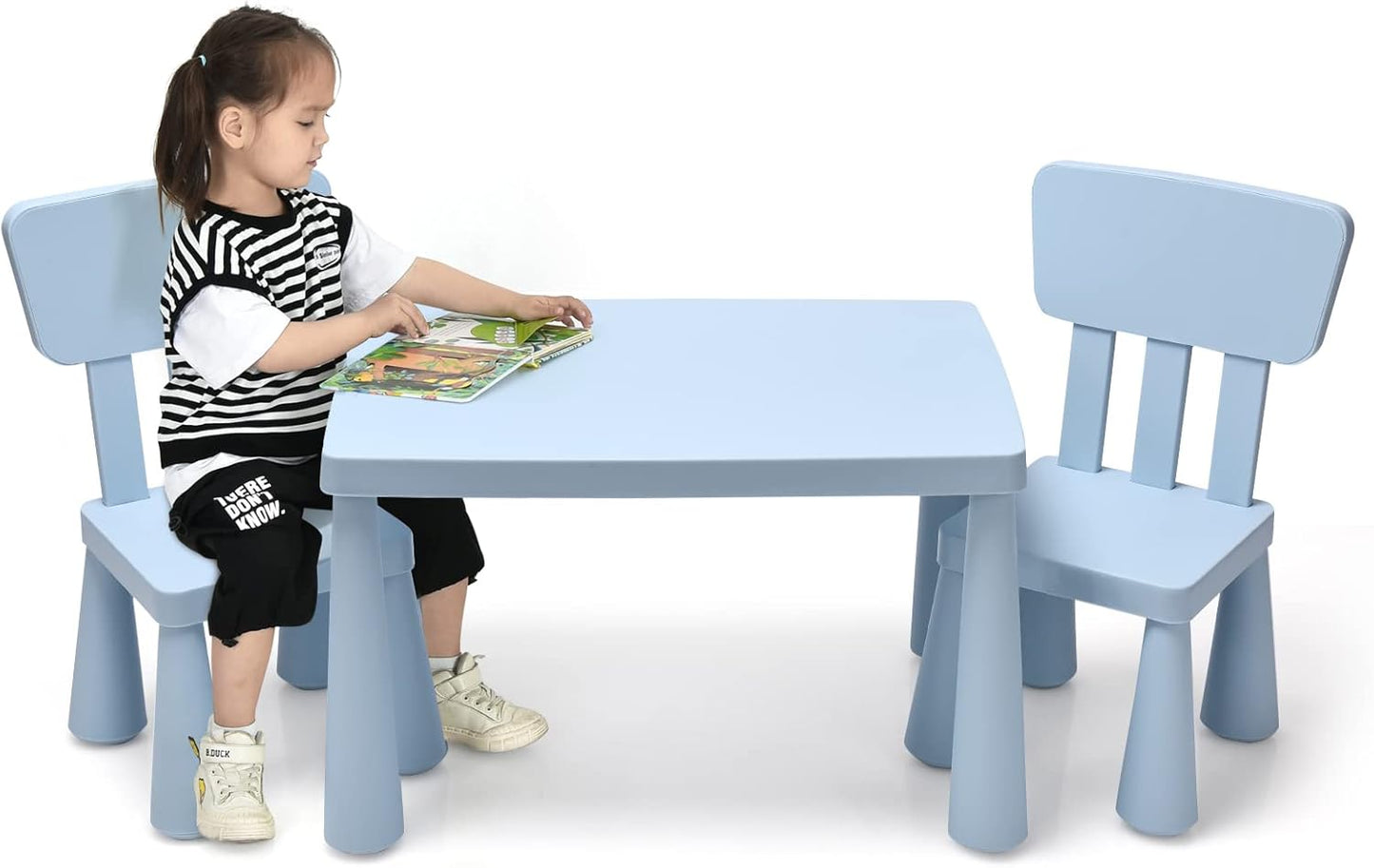 COSTWAY 3-Piece Kids Table & Chairs Set