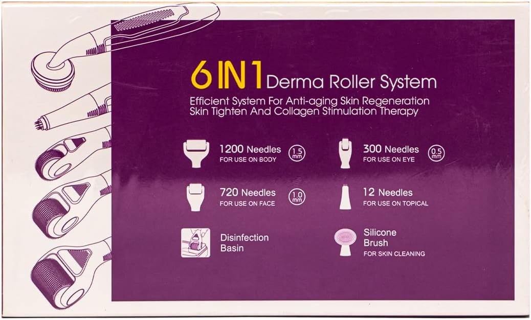 6‑in‑1 DermaRoller for Face &amp; Body – Micro Needle Set