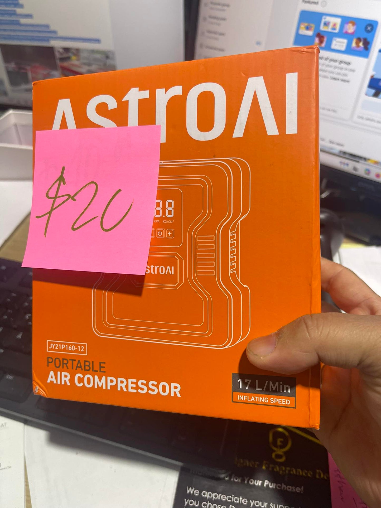 AstroAI Portable Tire Inflator – 150 PSI (12V DC)