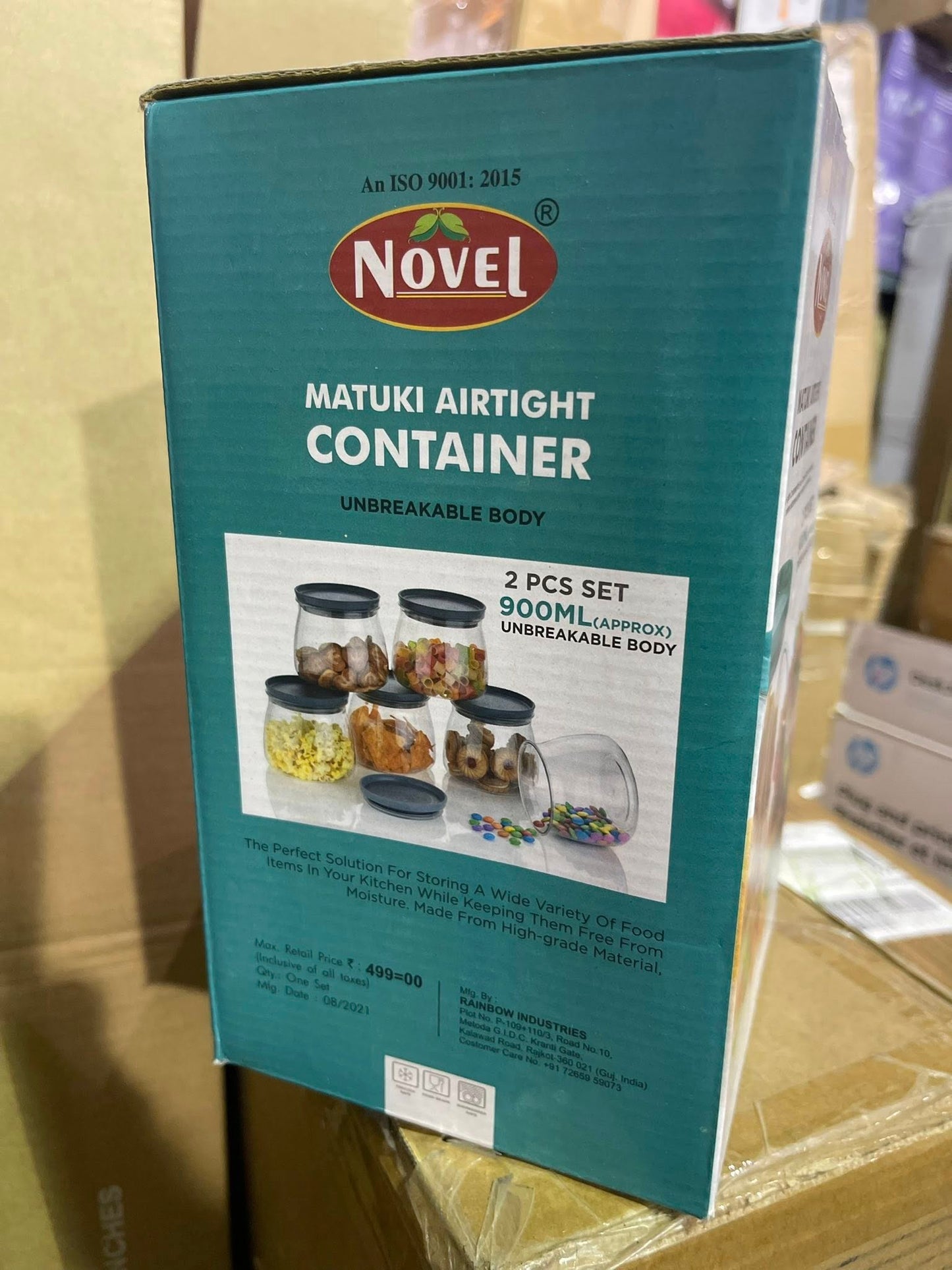 New Airtight Plastic Container Jar Set For Kitchen Product Uses - Set Of 2