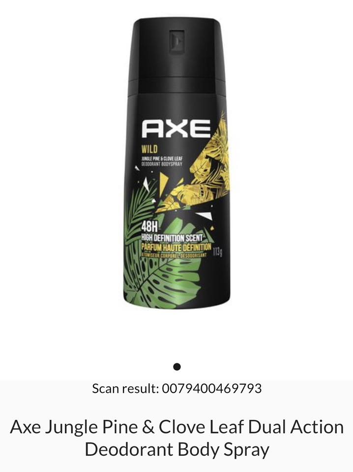 AXE Wild Jungle Pine & Clove Leaf Deodorant Body Spray for Men