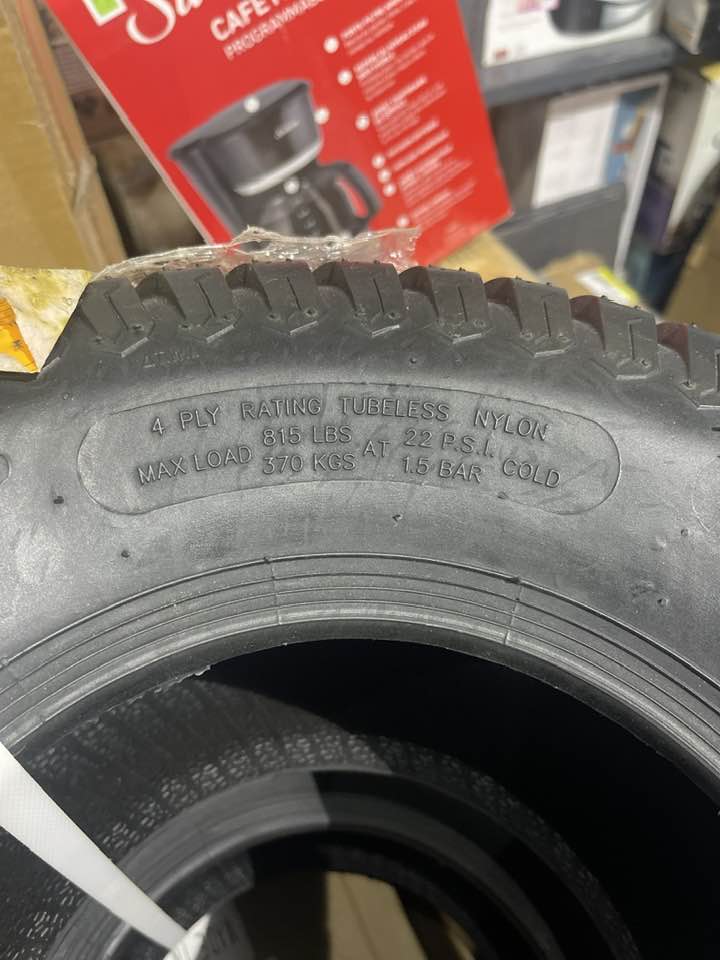 18x8.50‑8 NHS Tubeless Lawn Mower Replacement Tires – Set of 2