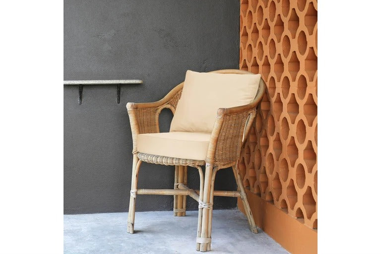 2PCS Chair Cushion Set – Indoor/Outdoor Seat Pads with Rope Belts & Detachable Back Cushion (Beige)