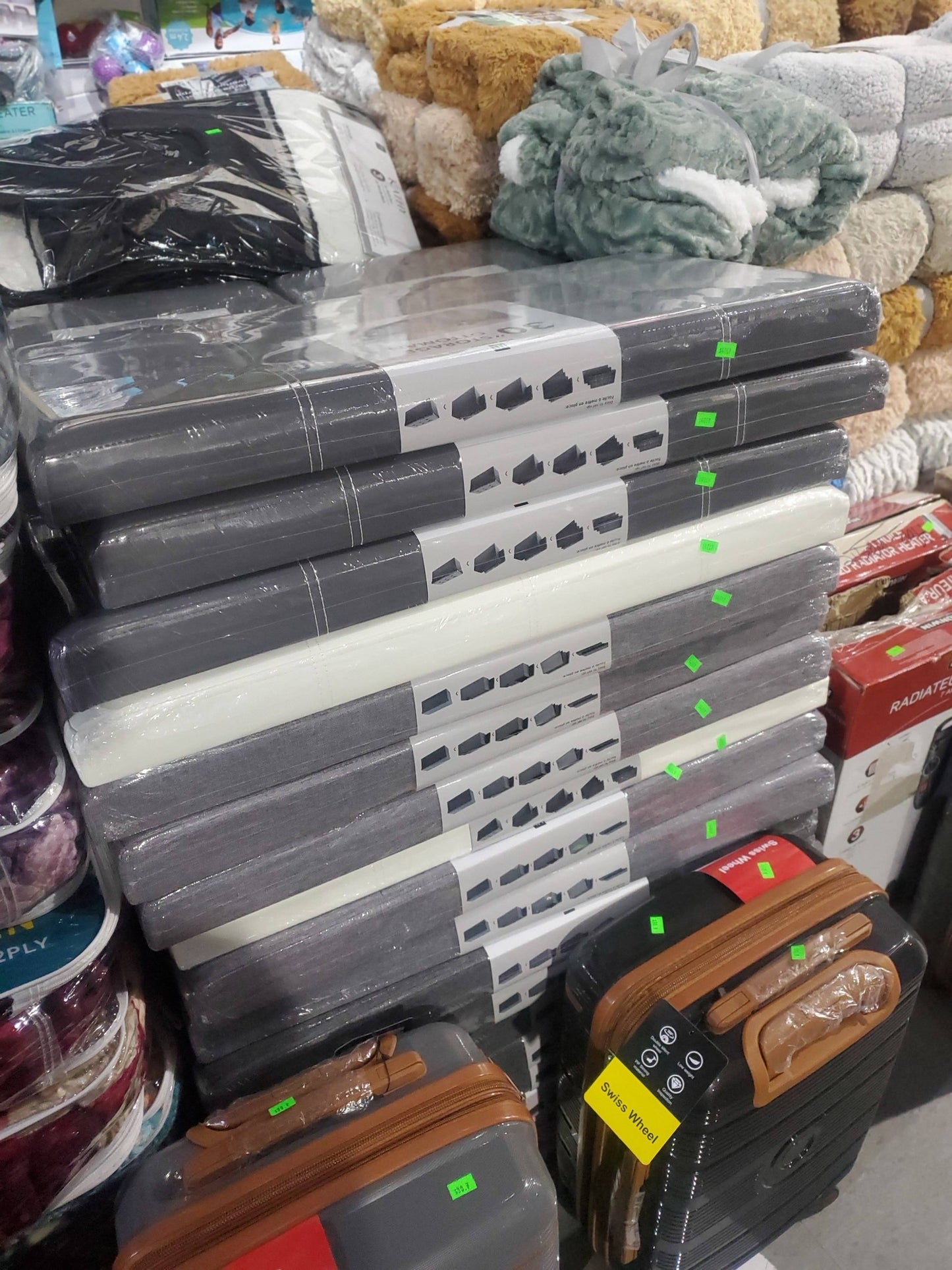 30" Storage Ottoman/ Fabric/Leather  — BRAND NEW