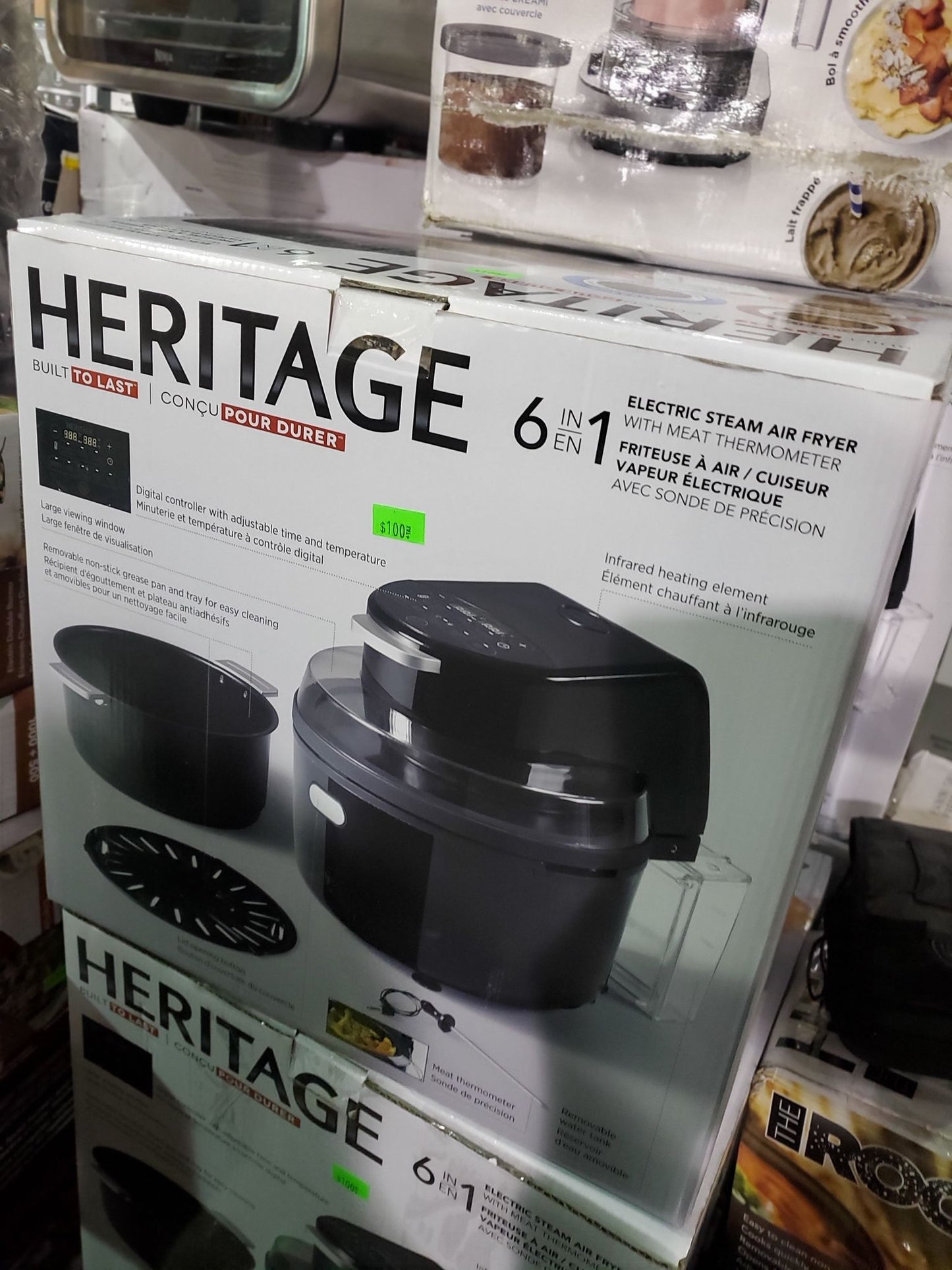 Heritage Electric Digital 6‑in‑1 Steam Air Fryer – 4.3L