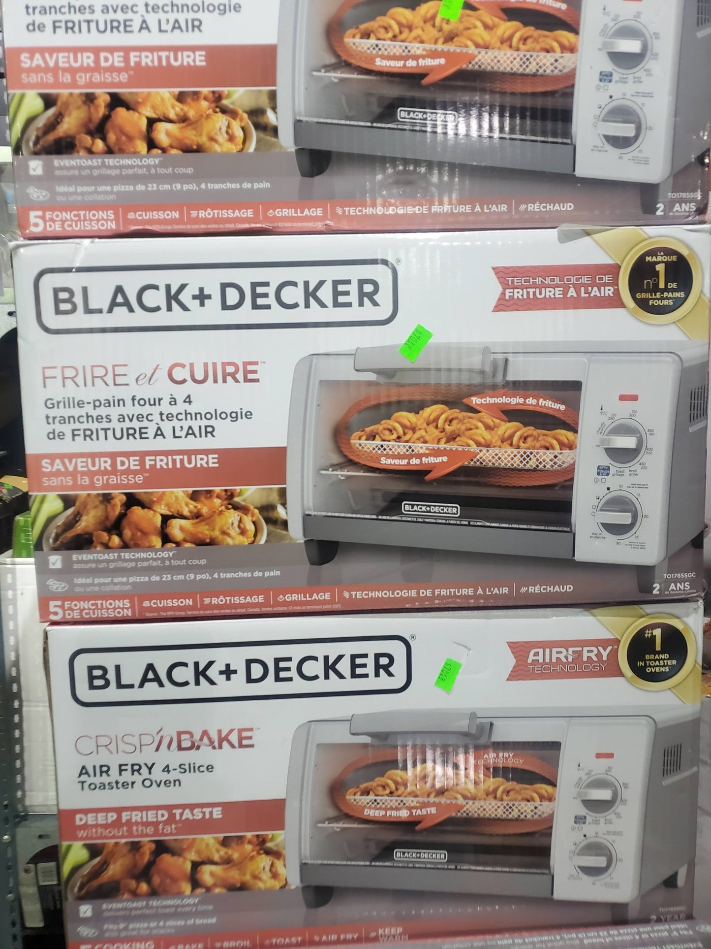 Black & Decker 4‑Slice Air Fry Toaster Oven – 1.3 Cu. Ft / 36.9L – Stainless Steel