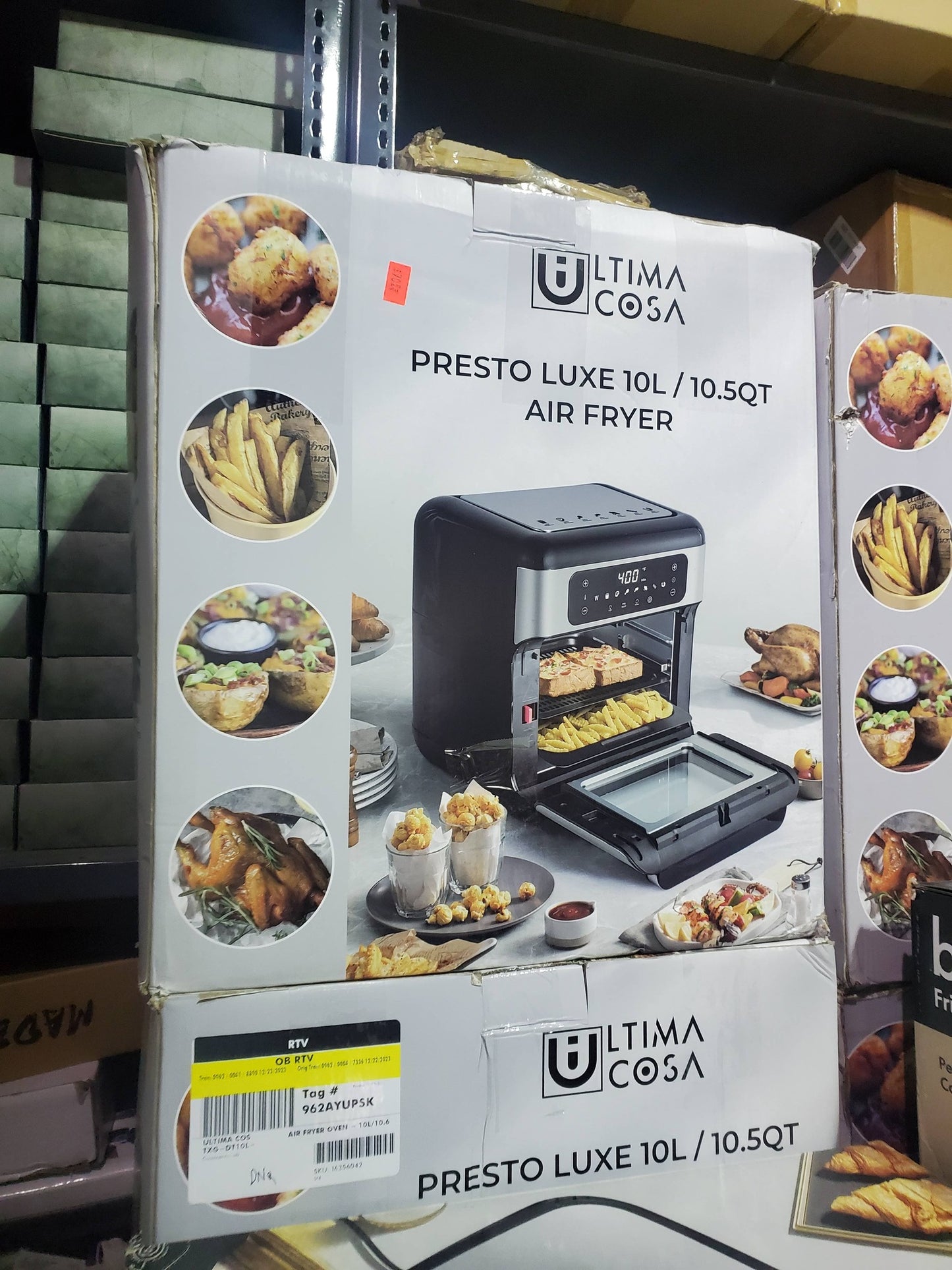 Ultima Cosa Digital Air Fryer Oven – 10L / 10.6QT (Black Stainless Steel)