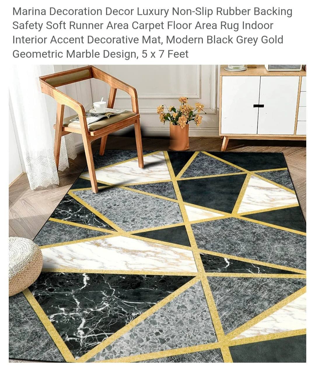 Marina Decoration Luxury Non‑Slip Area Rug – 5 x 7 ft