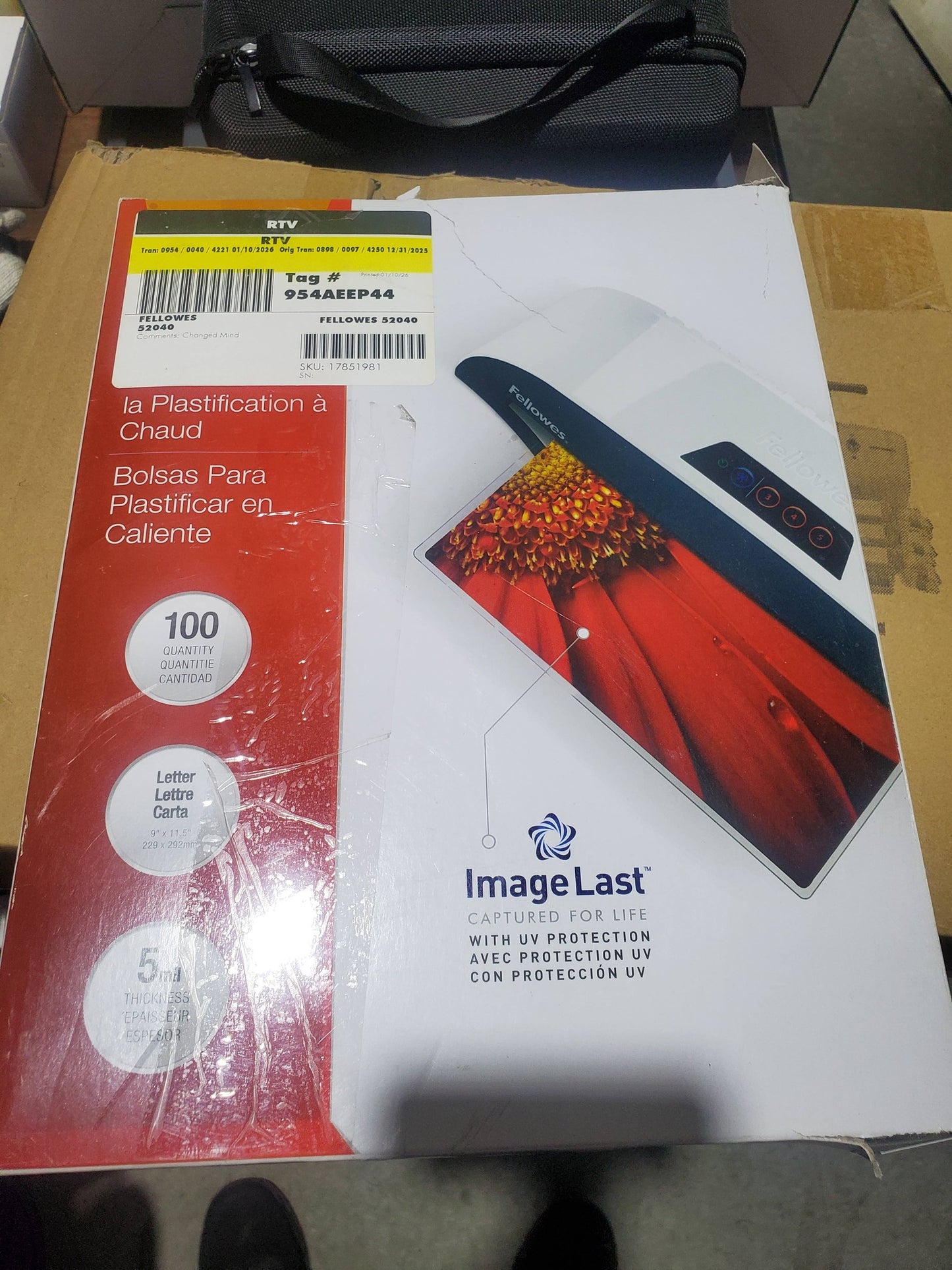 Fellowes Glossy Laminating Pouches – Letter Size, 5 mil, 100 Pack