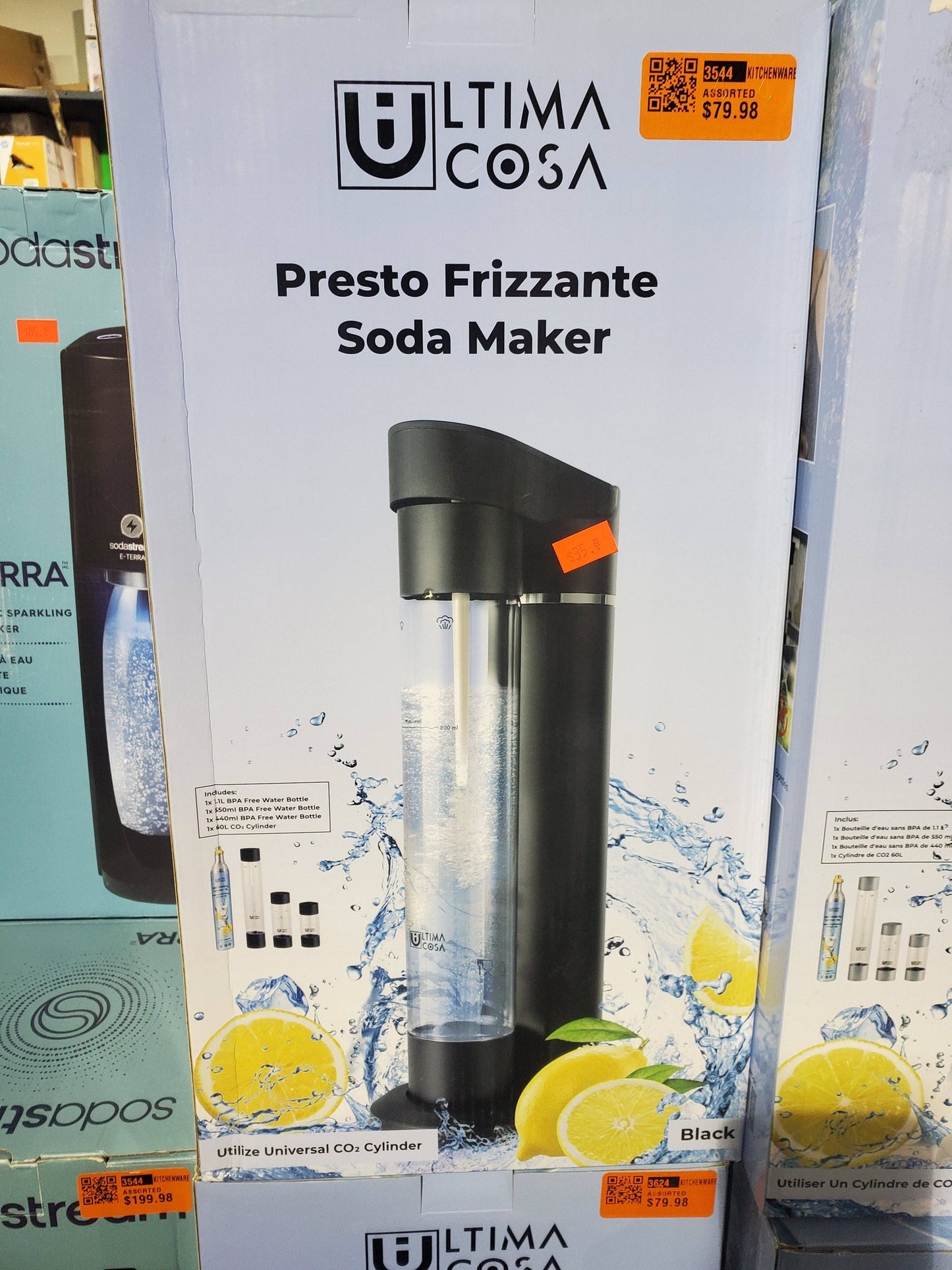 Ultima Cosa Sparkling Water Soda Maker with CO₂ Cylinder