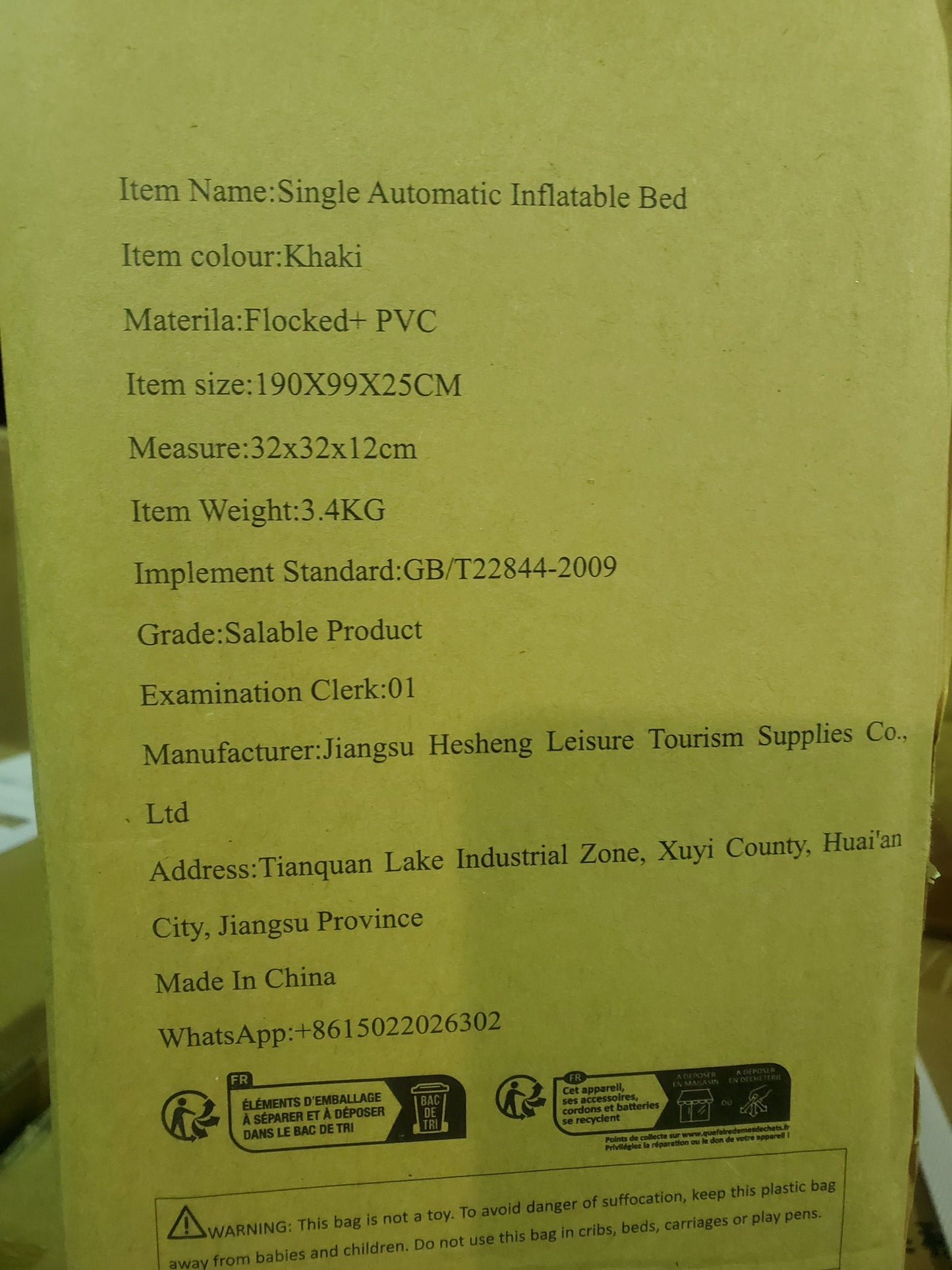 Battery Operated Portable Air Mattress