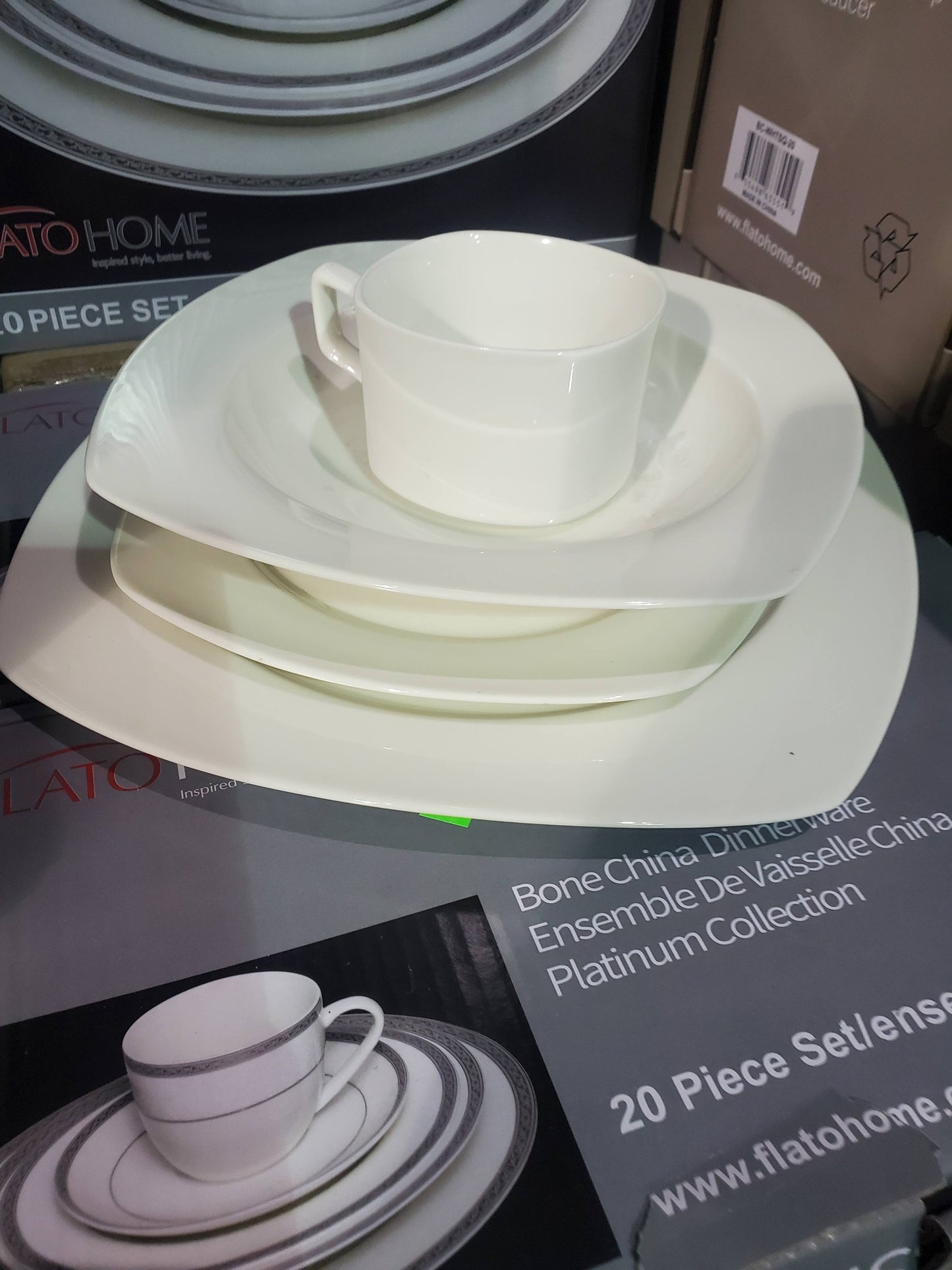 Flato Bone China Dinnerware Set – 20 Pieces
