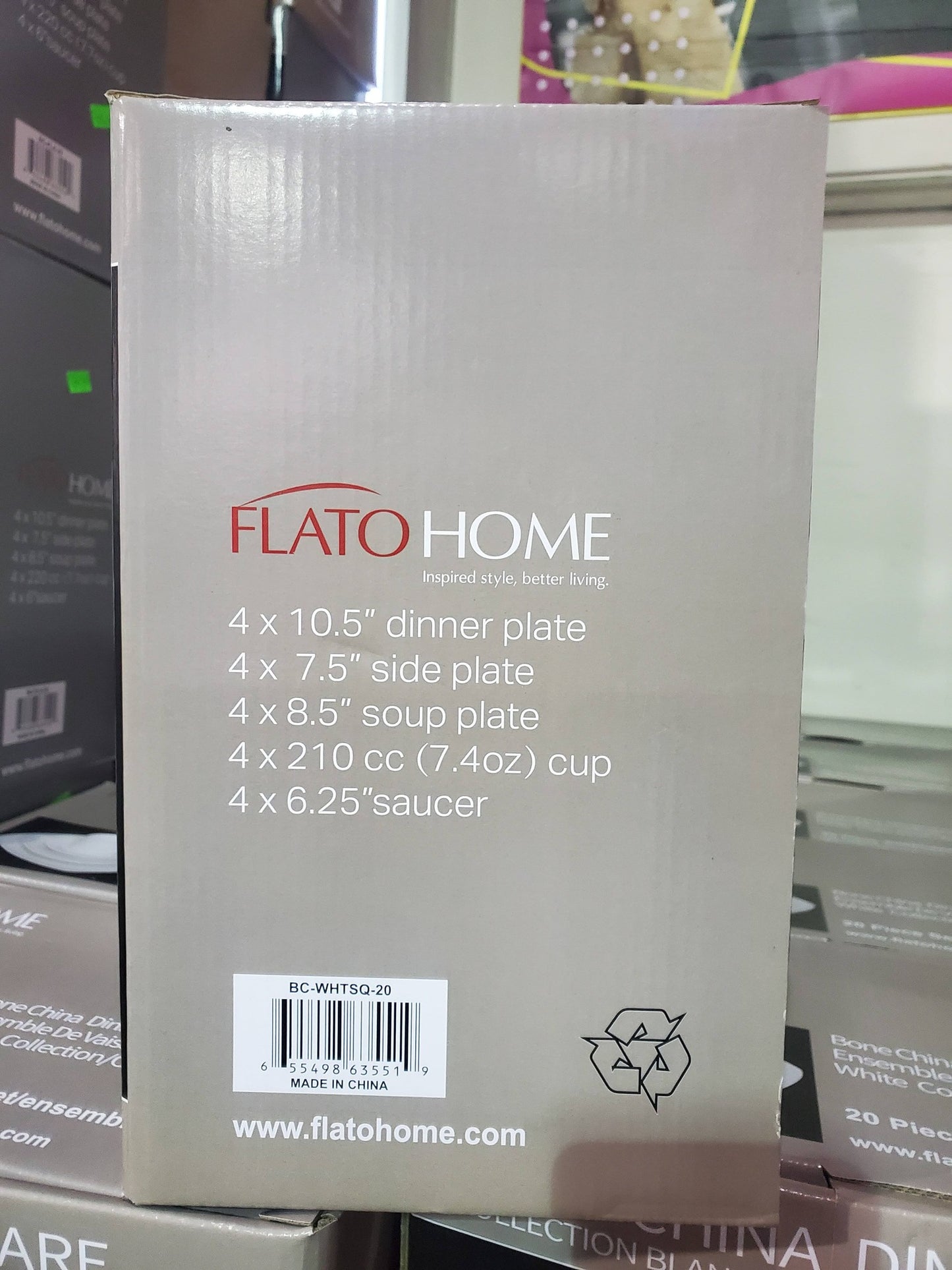Flato Bone China Dinnerware Set – 20 Pieces