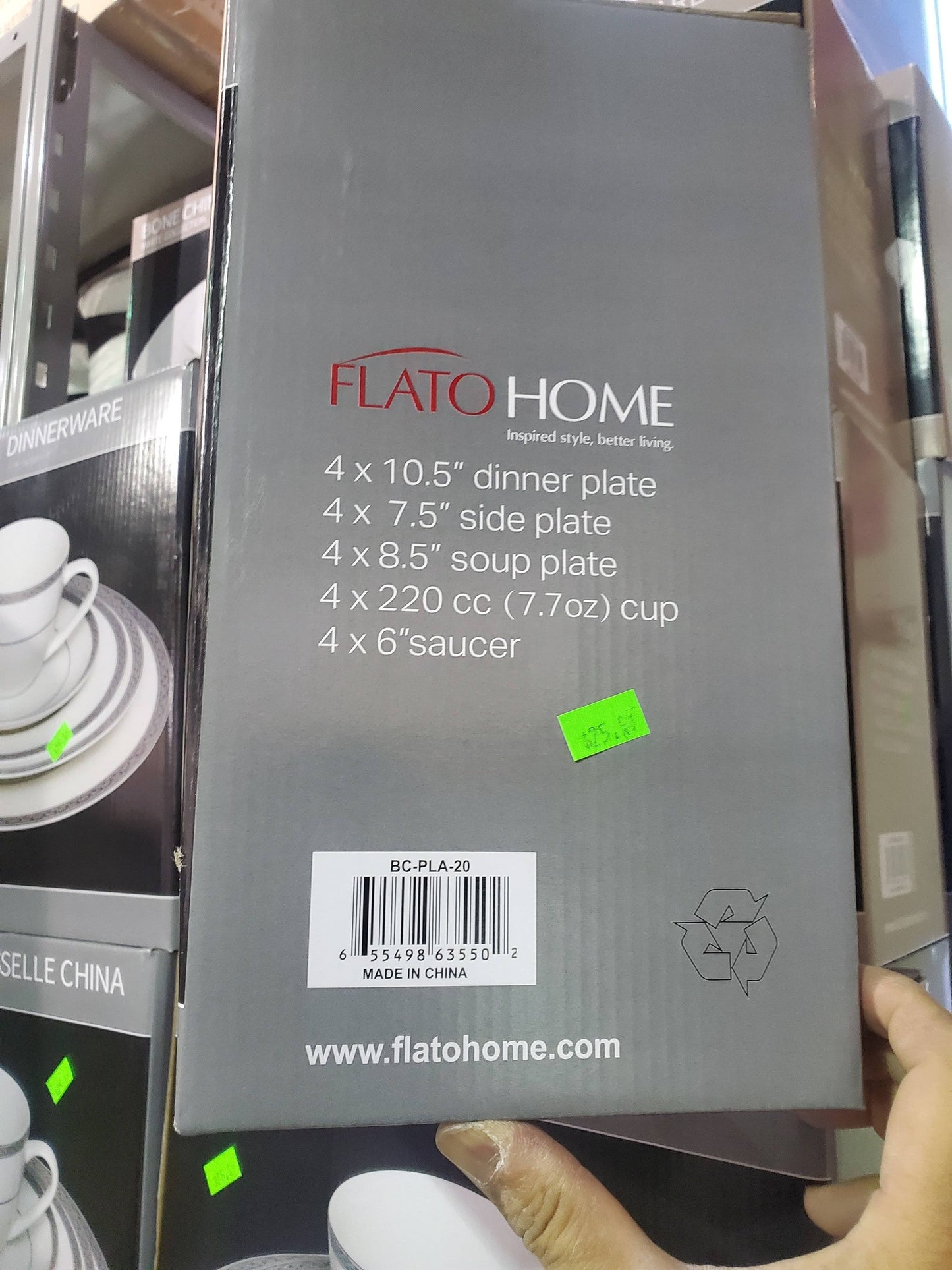 Flato Bone China Dinnerware Set – 20 Pieces