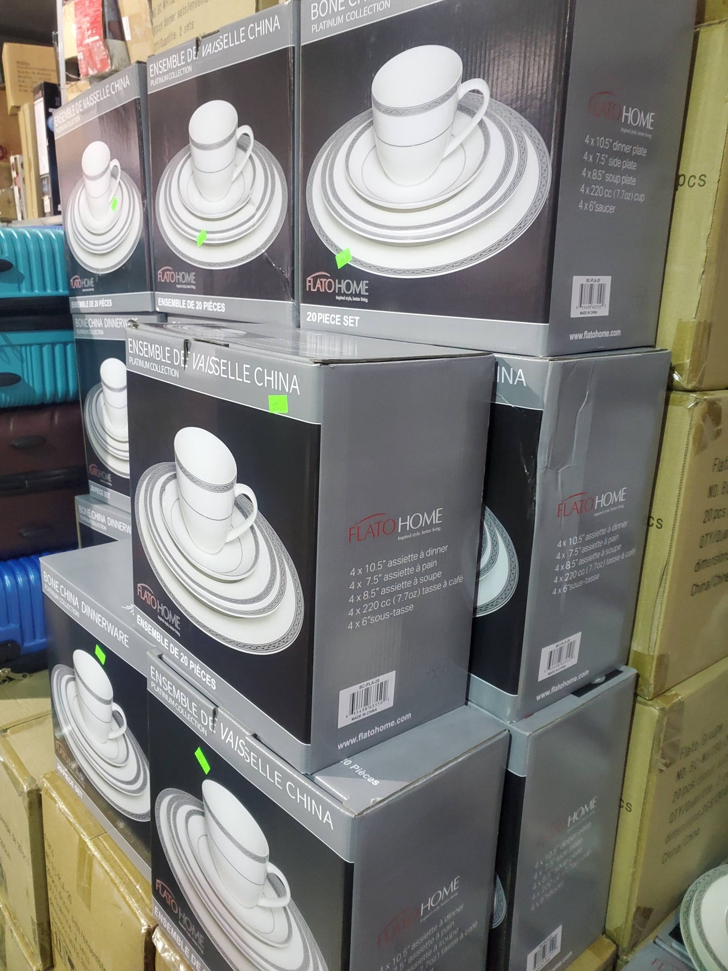 Flato Bone China Dinnerware Set – 20 Pieces