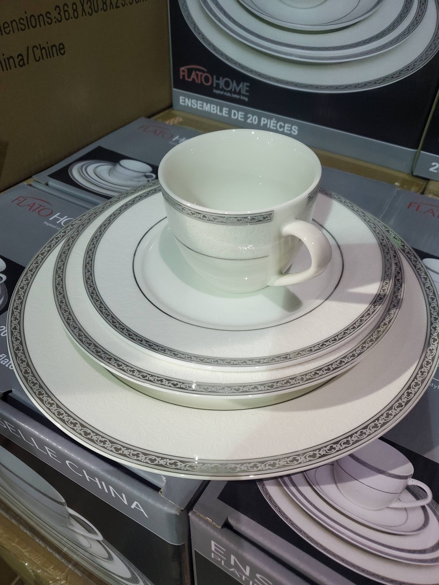 Flato Bone China Dinnerware Set – 20 Pieces