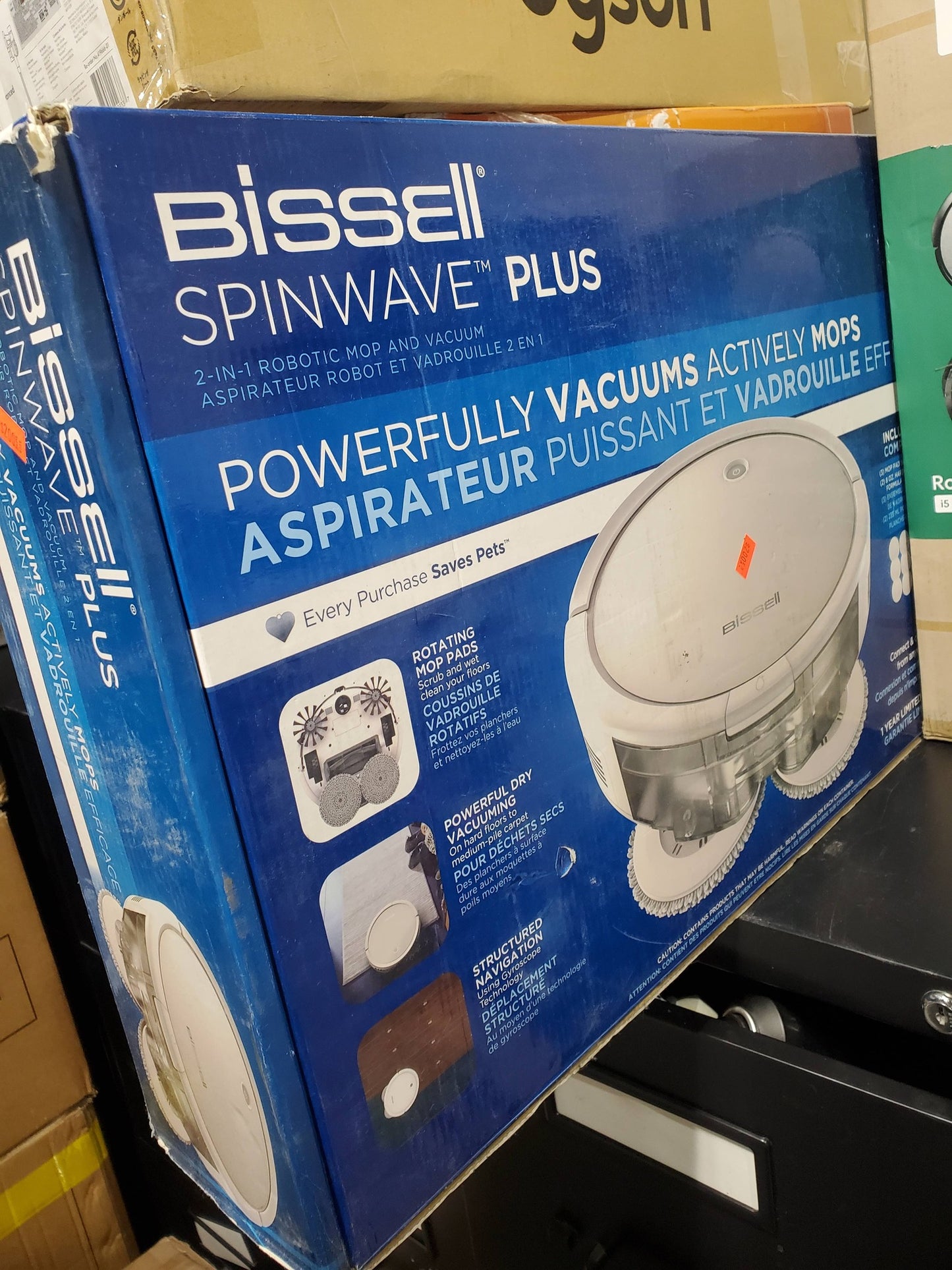 BISSELL SpinWave® Robot Vacuum & Mop – 2‑in‑1 (Model 2859C, White)