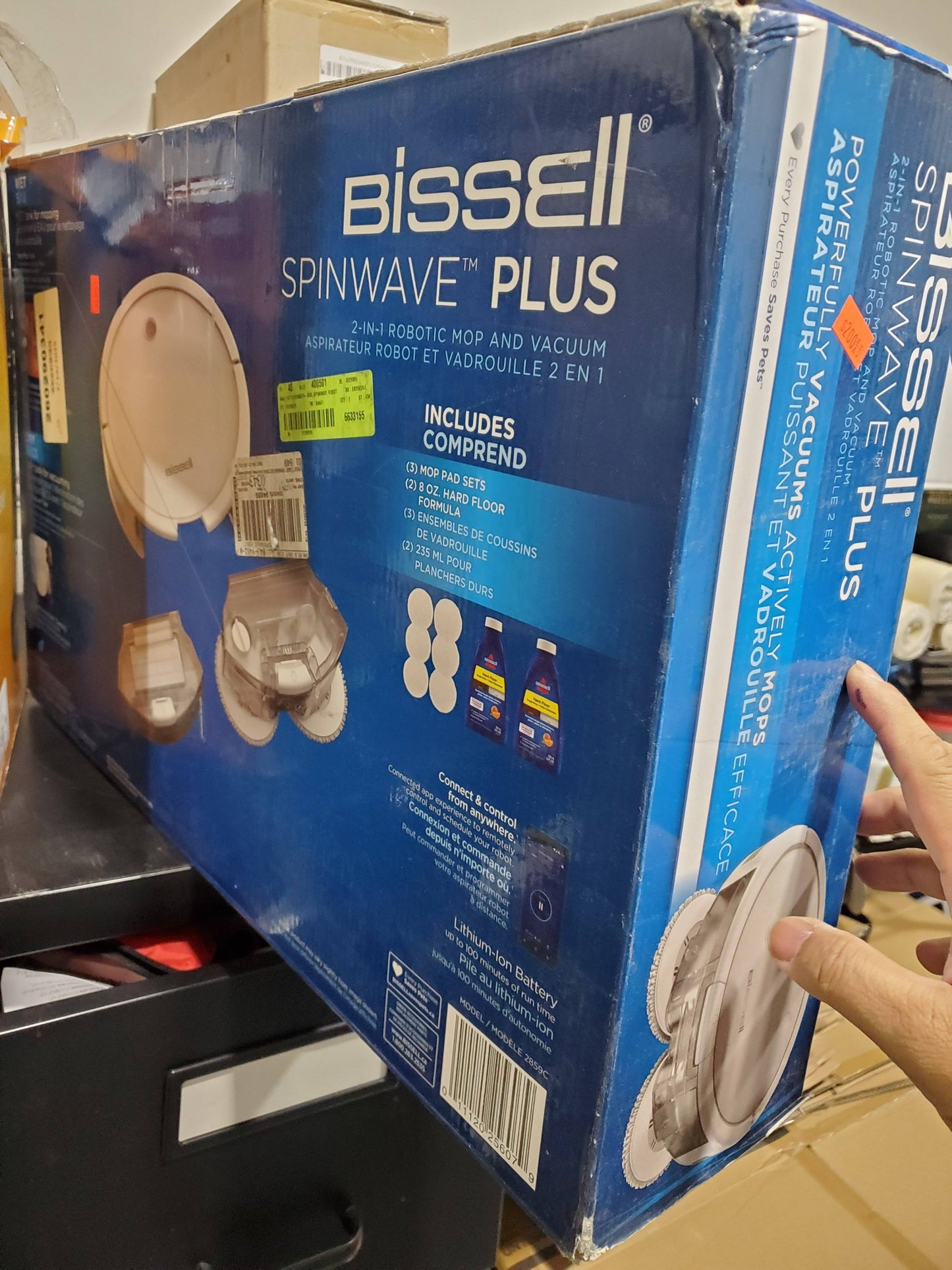 BISSELL SpinWave® Robot Vacuum & Mop – 2‑in‑1 (Model 2859C, White)