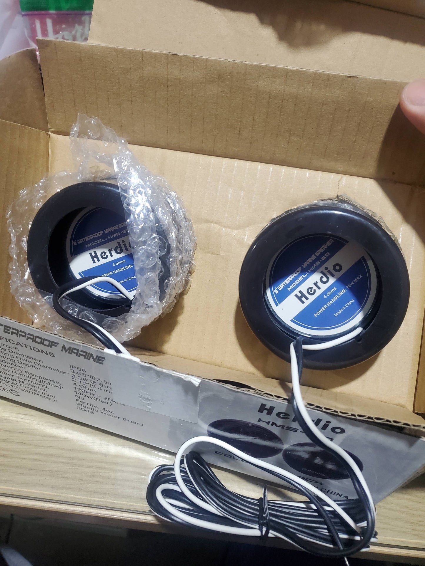 Herdio 3 Inches Waterproof Marine Speakers Marine Boat Compact Speaker/Boat SPA ATV UTV RZR -Black