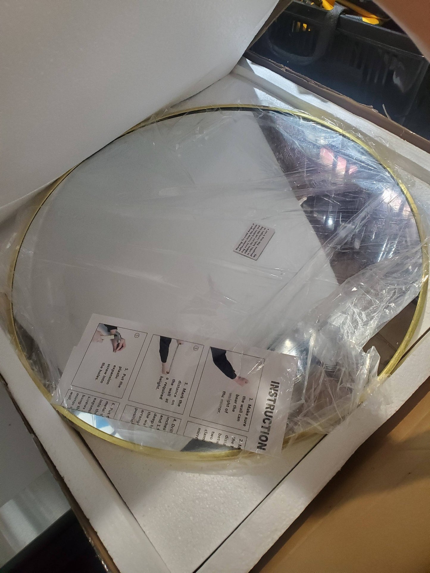 20 Inch Gold Round Mirror, Over Sink Bathroom Mirror with Matte Gold Metal Frame