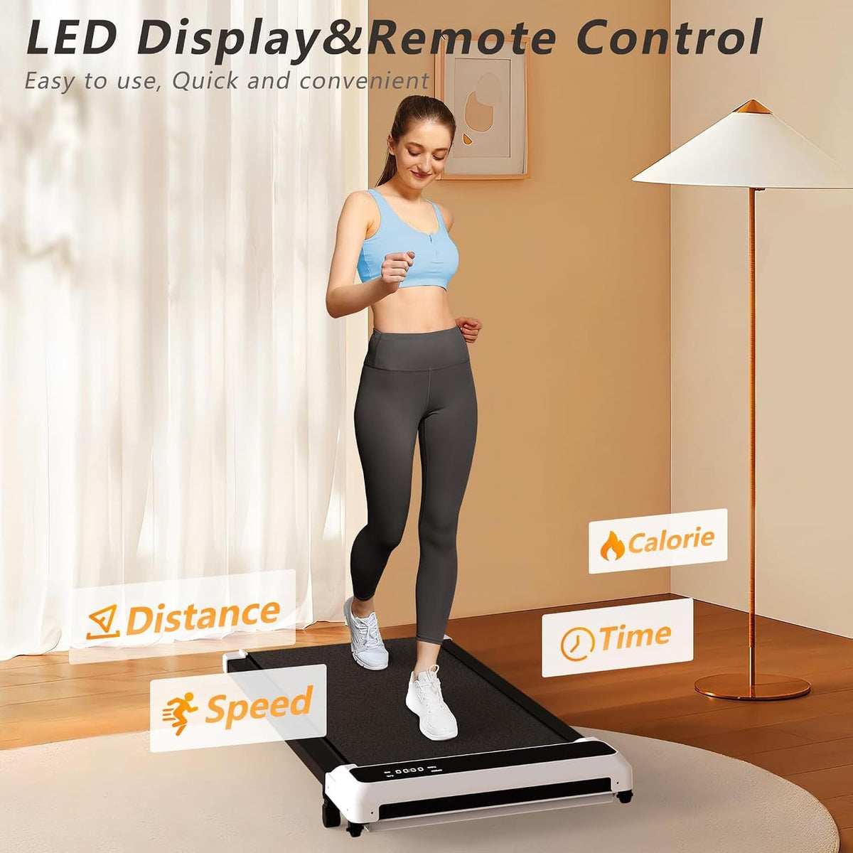 Walking Pad Under‑Desk Treadmill – 2.5HP Quiet Motor