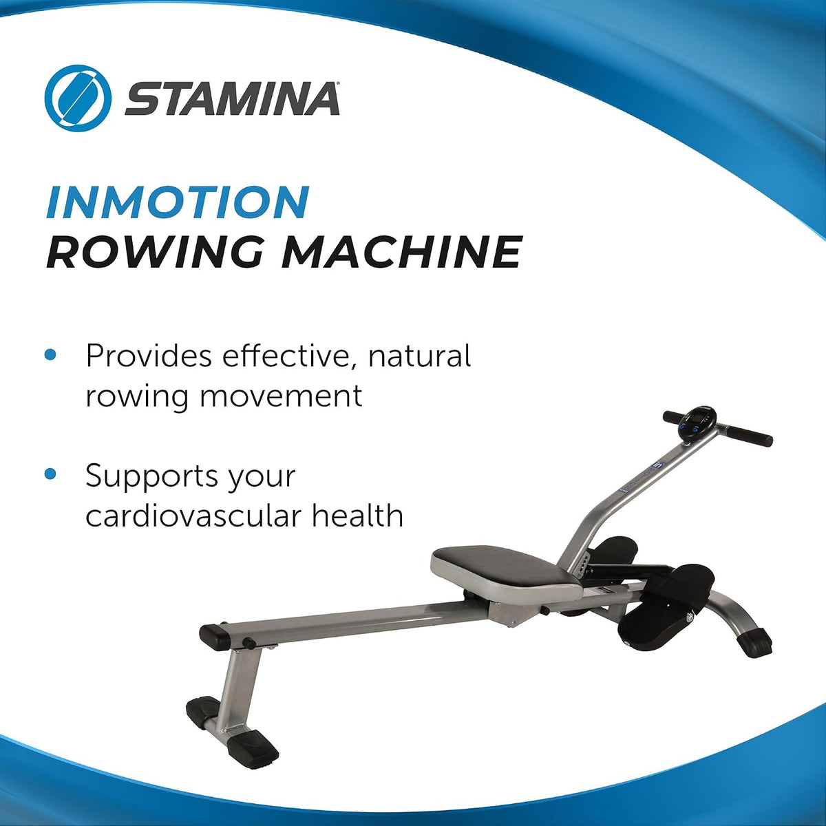 Stamina Hydraulic Rower Machine – Adjustable Resistance + Smart Workout App