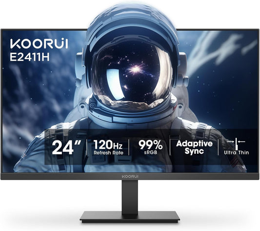 KOORUI 24 inch Computer Monitor, 120Hz IPS FHD (1920 x 1080) 99% sRGB 1000: