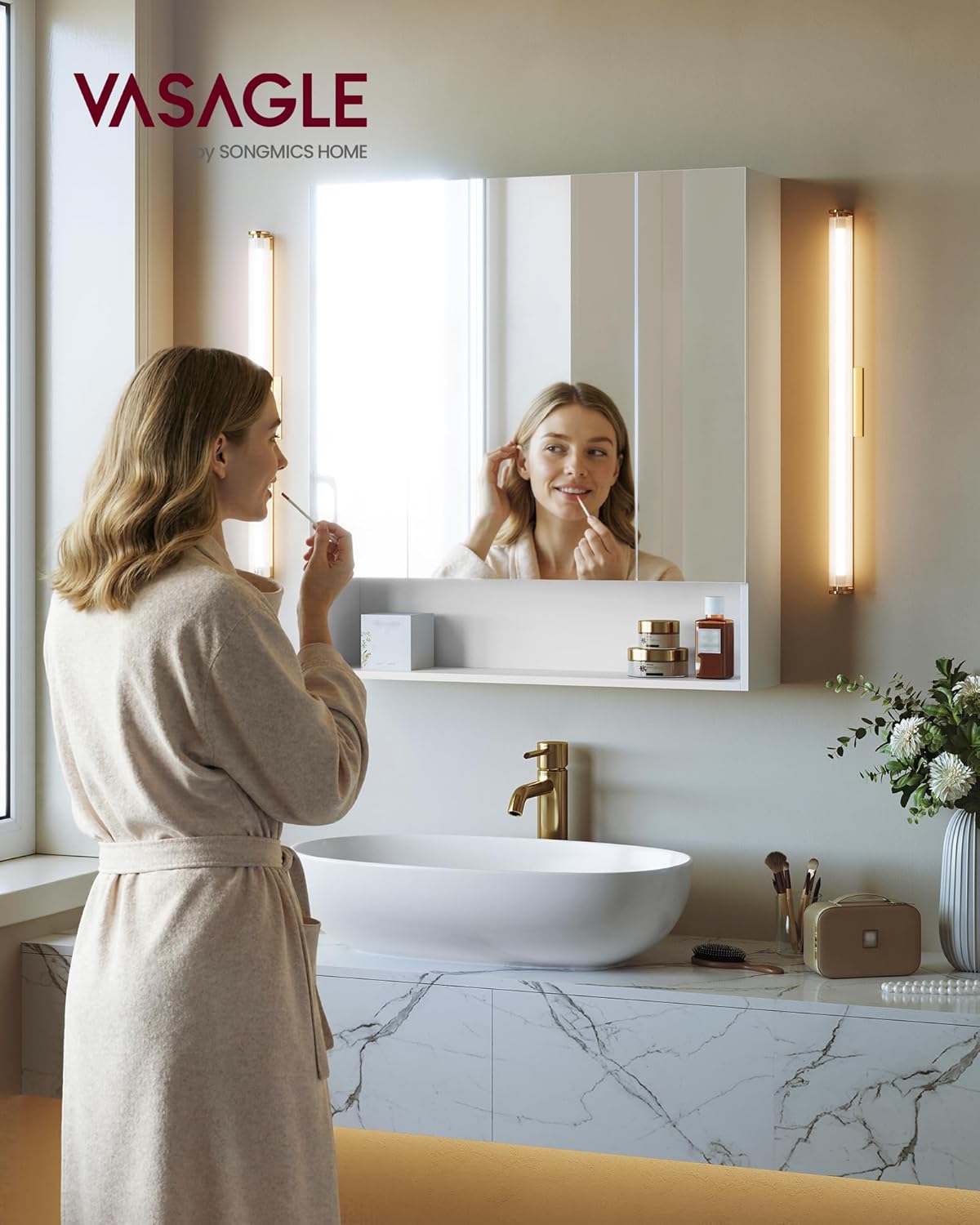 Collection - Medicine Cabinet Mirror, Bathroom Wall Mirror Cabinet with Storage