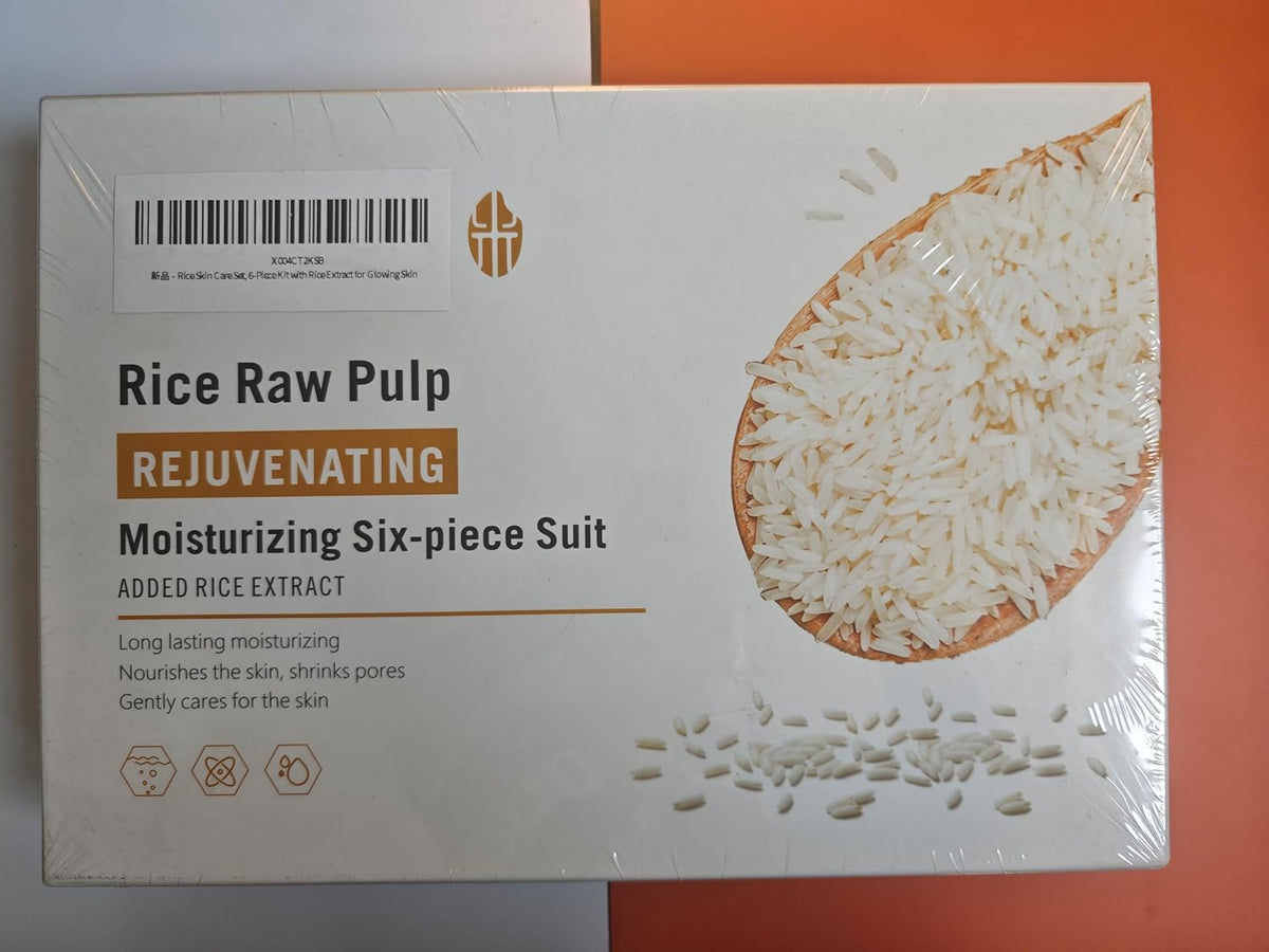 Rice Skin Care Set – 6‑Piece Glow Kit (Rice Extract)