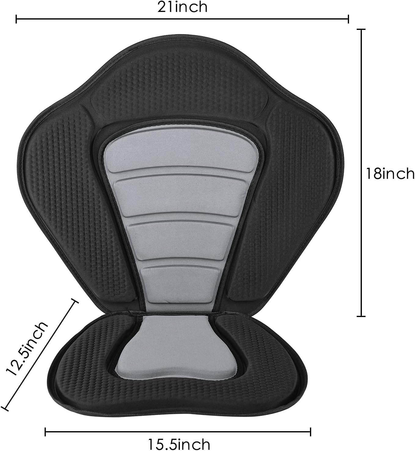 Deluxe Padded Kayak Seat with Storage Bag, Adjustable Cushions for Canoe Fishing Boat Paddle Board Sit-On-Top Kayaks, Universal Size with Back Support, 1 Pack