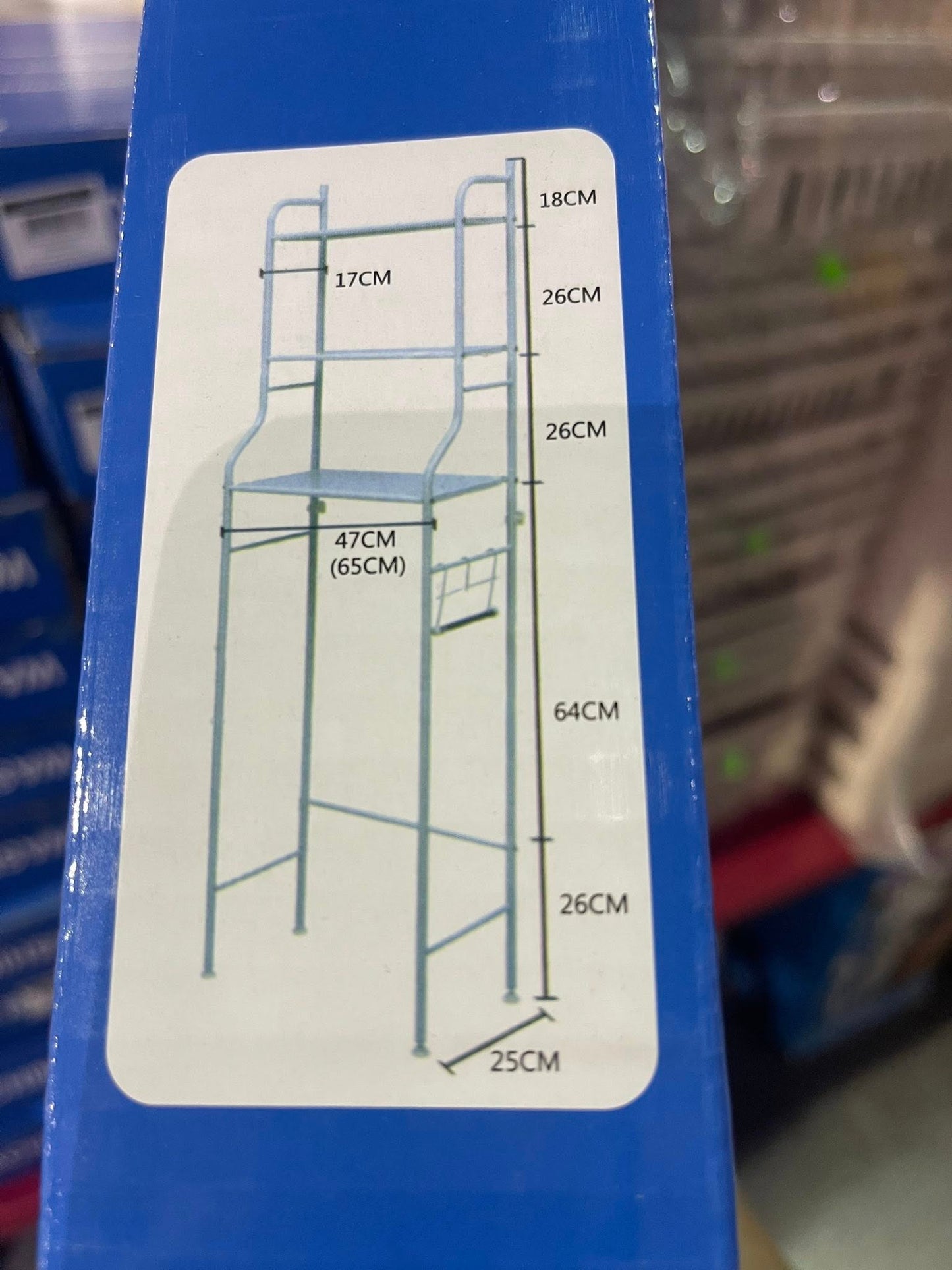 3‐Shelf Over‐The‐Toilet Storage Rack with Hanging Rod & TP Hold