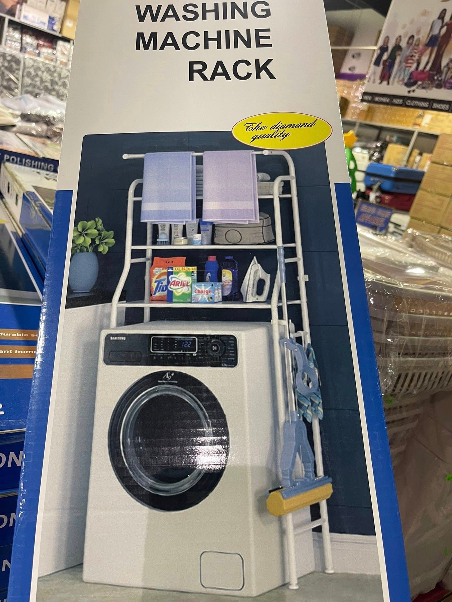 3‐Shelf Over‐The‐Toilet Storage Rack with Hanging Rod & TP Hold
