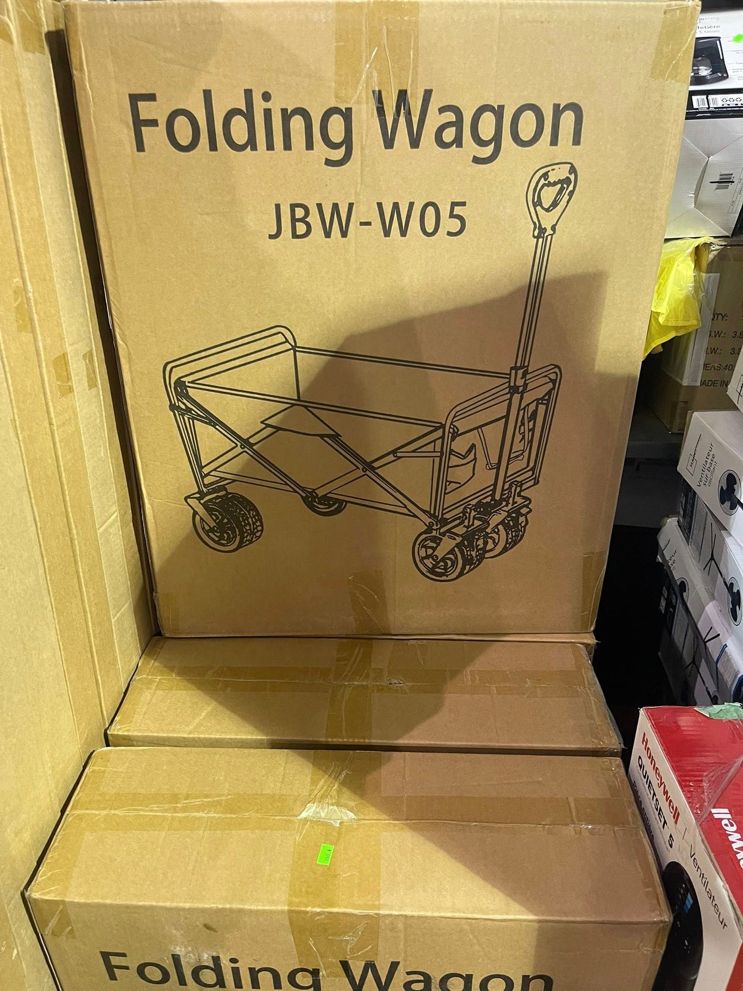 Utility Grocery Wagon, 150L Capacity Collapsible Folding Wagon for Camping