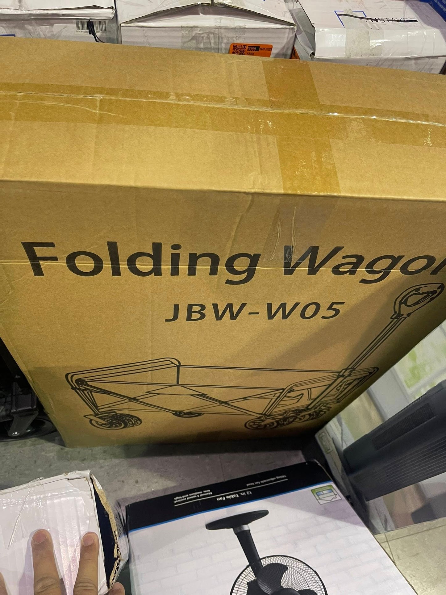 Utility Grocery Wagon, 150L Capacity Collapsible Folding Wagon for Camping
