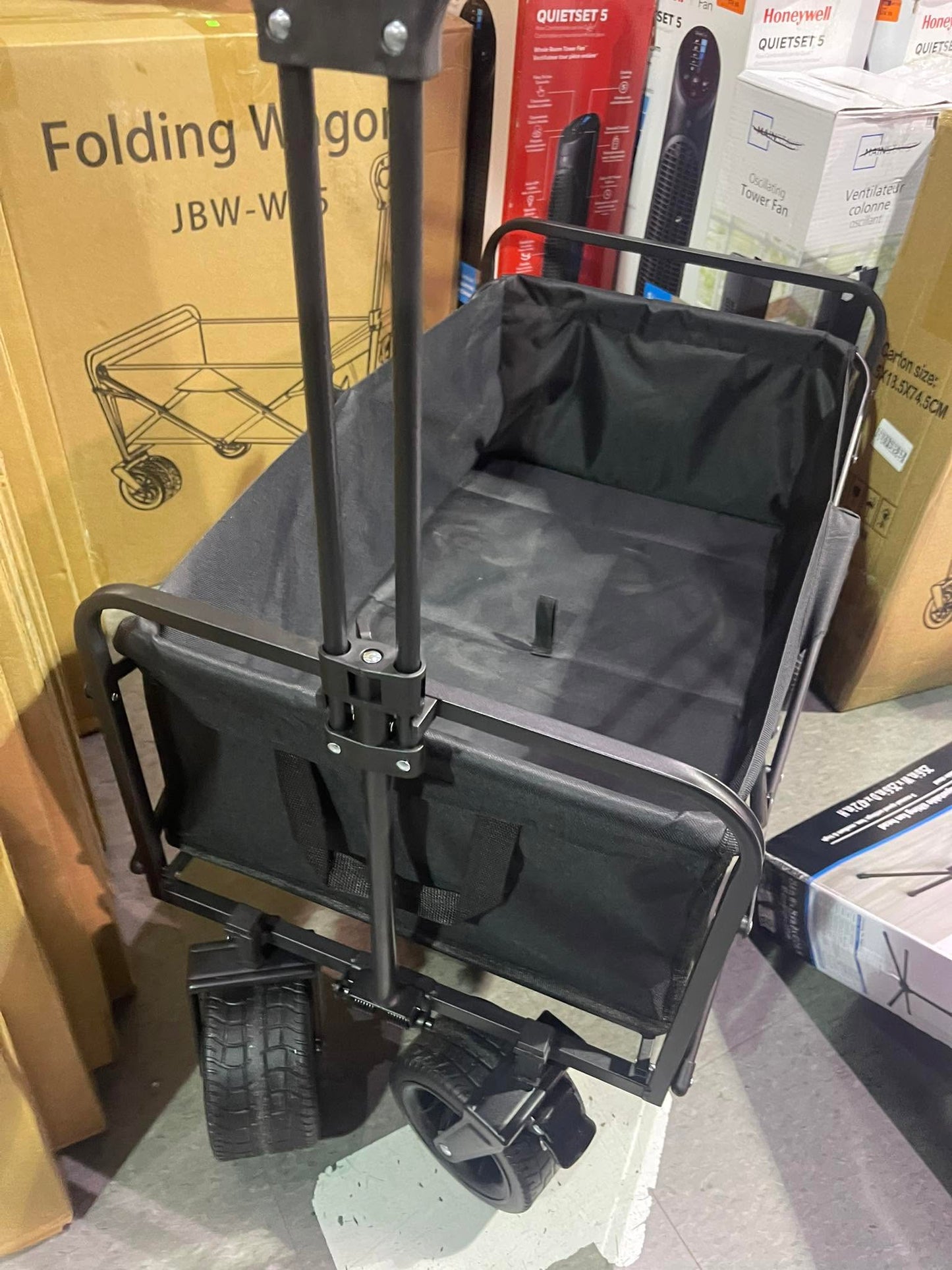 Utility Grocery Wagon, 150L Capacity Collapsible Folding Wagon for Camping