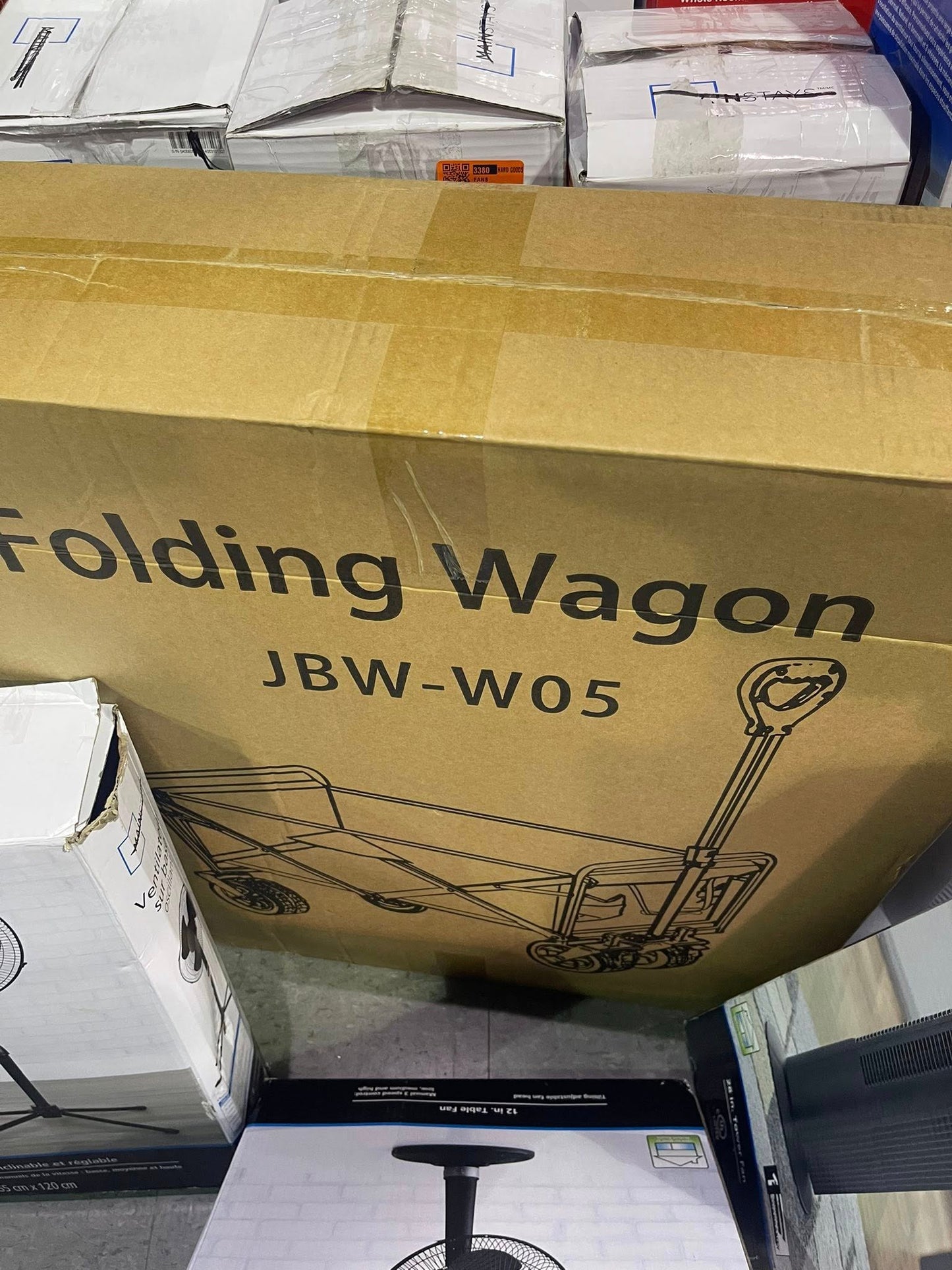 Utility Grocery Wagon, 150L Capacity Collapsible Folding Wagon for Camping